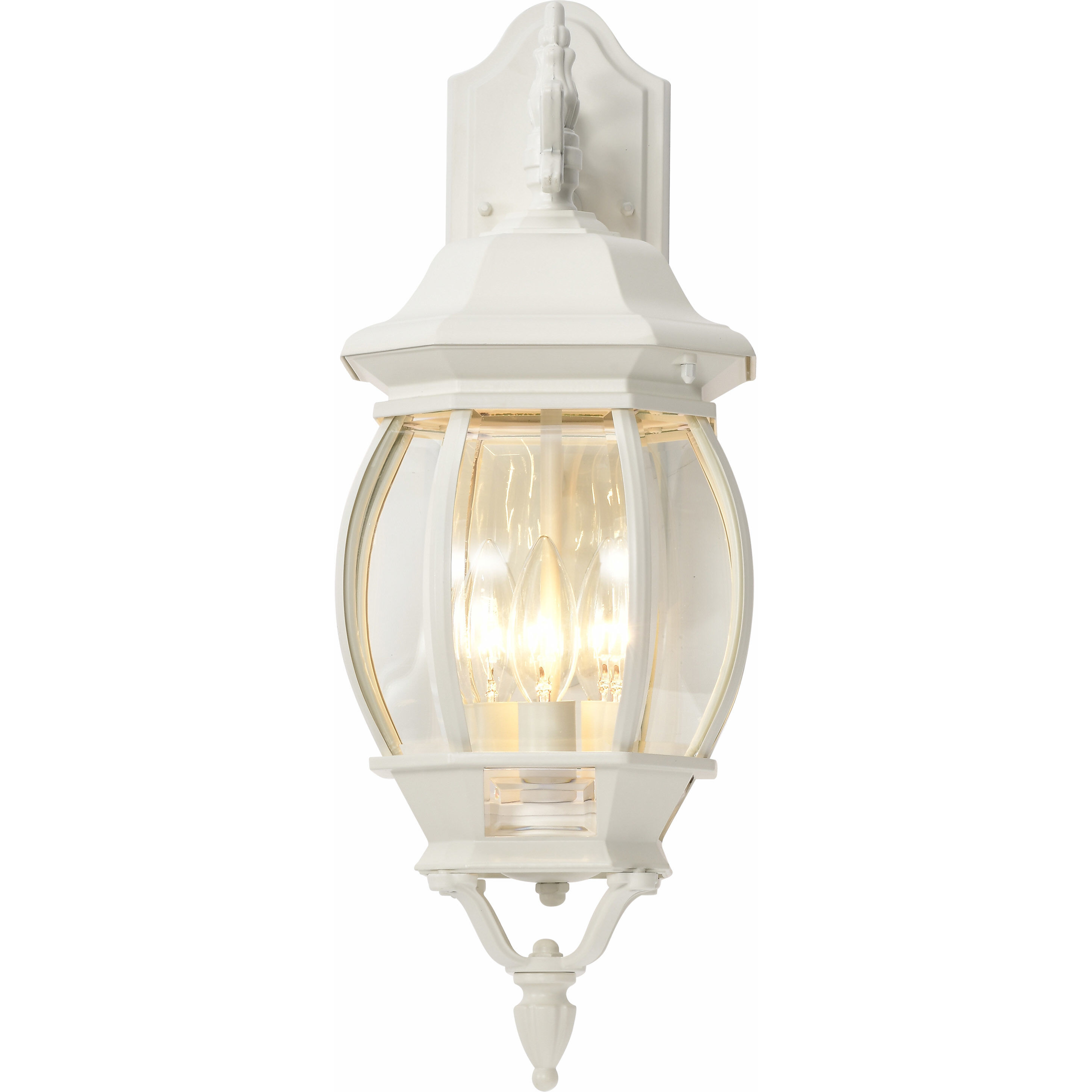 Central Park 3 Light 23 inch White Outdoor Wall Lantern