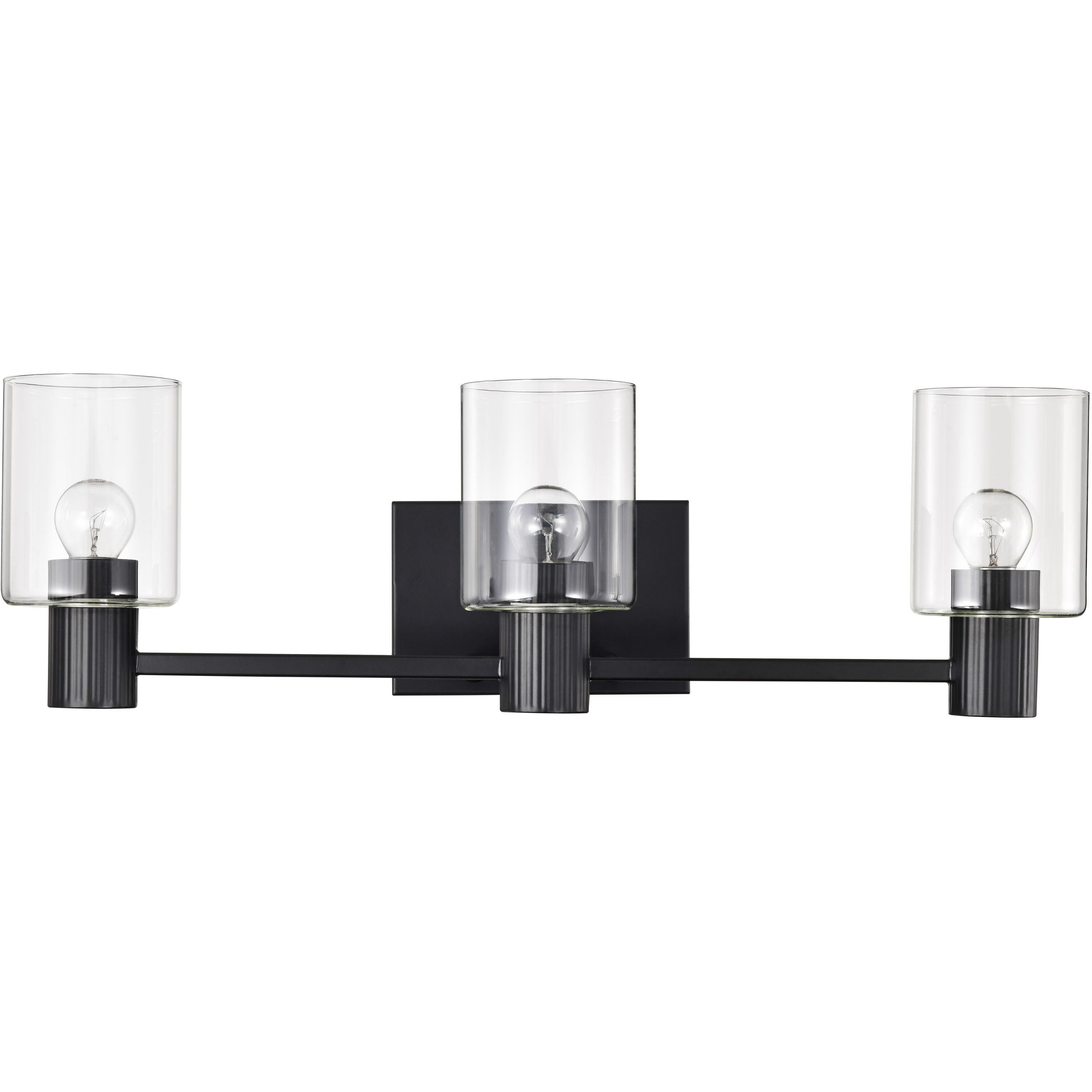 Clarksville 3 Light 24 inch Matte Black Vanity Light Wall Light