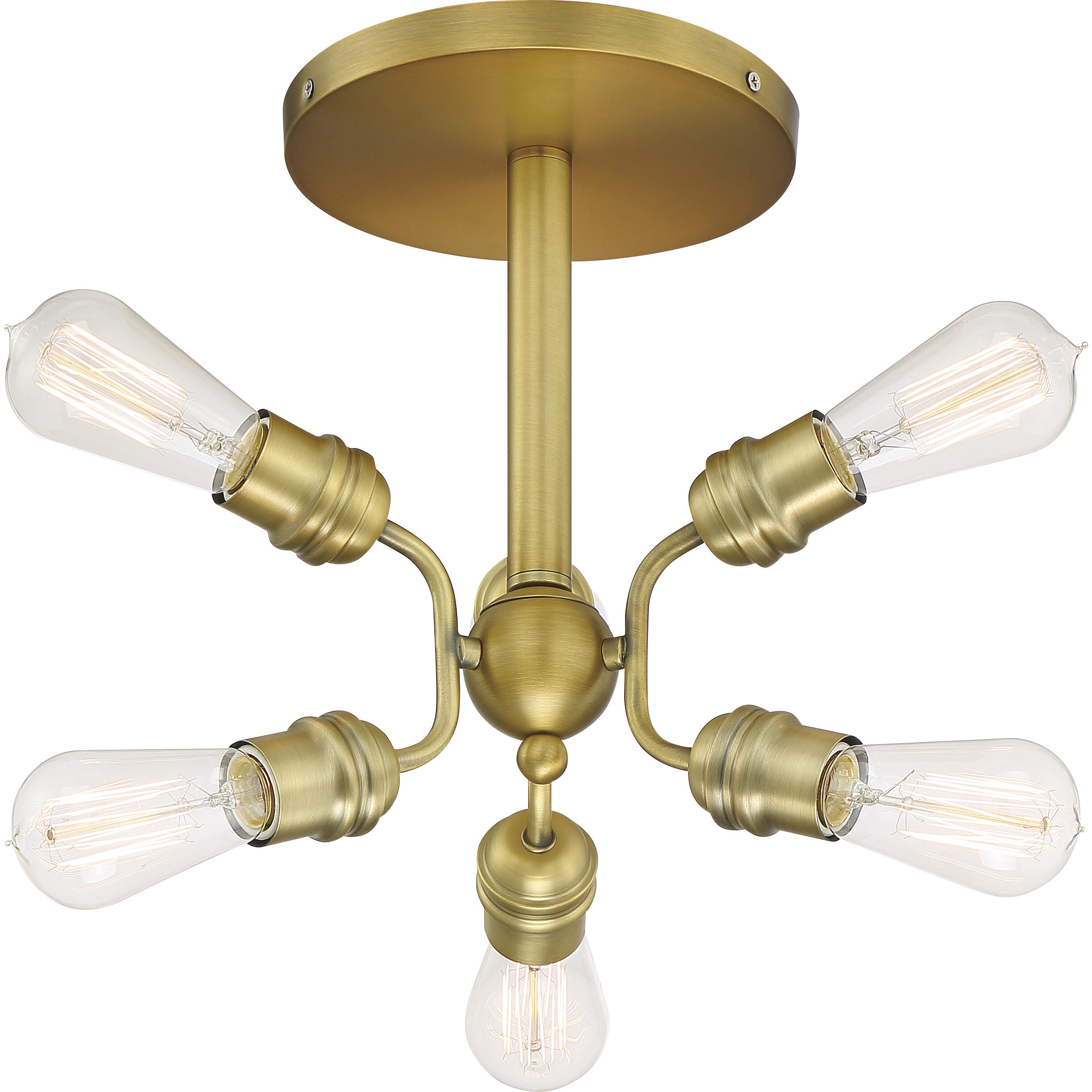 Faraday 6 Light 16.5 inch Brushed Brass Semi Flush Mount Ceiling Light