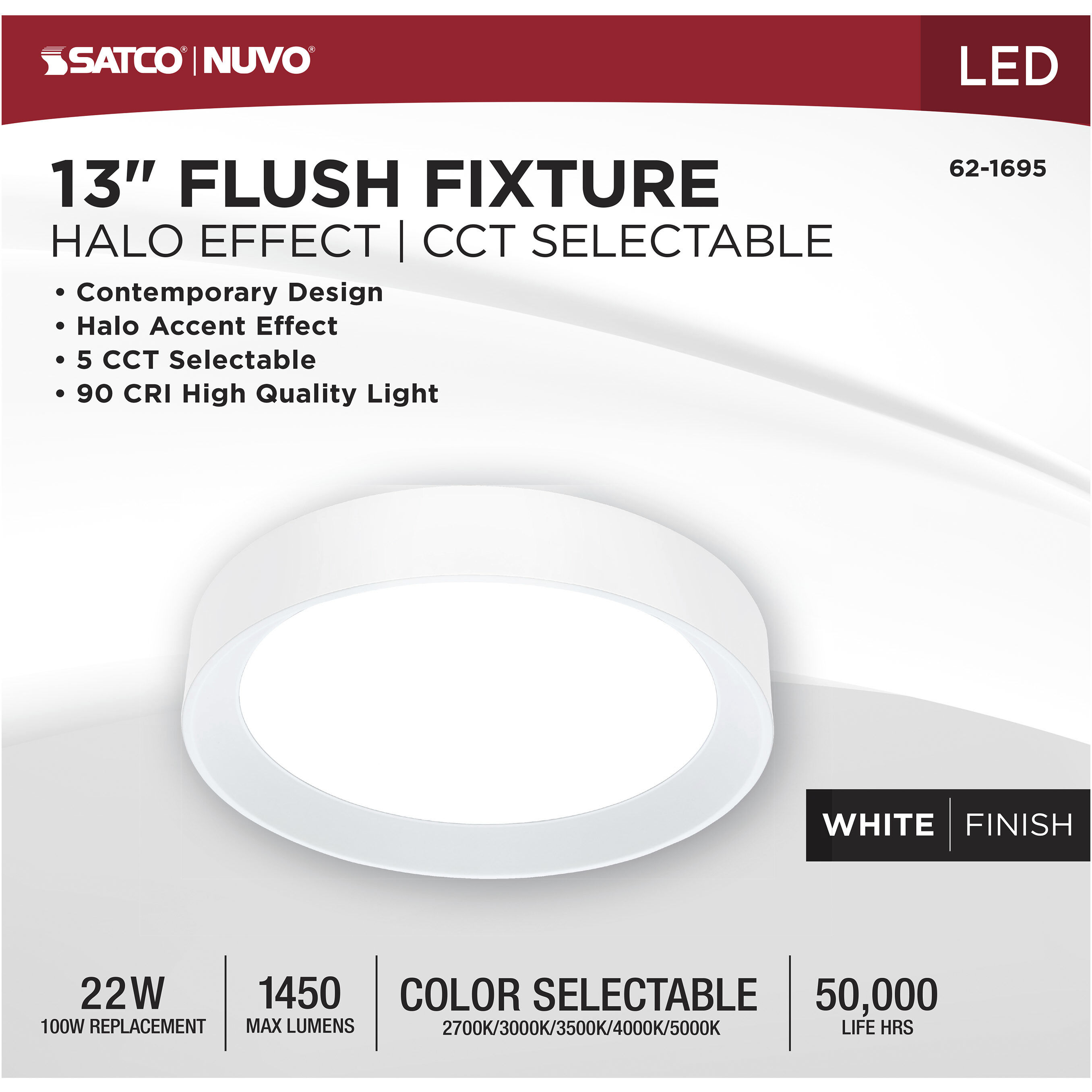 Selene LED 13.23 inch White Flush Mount Ceiling Light