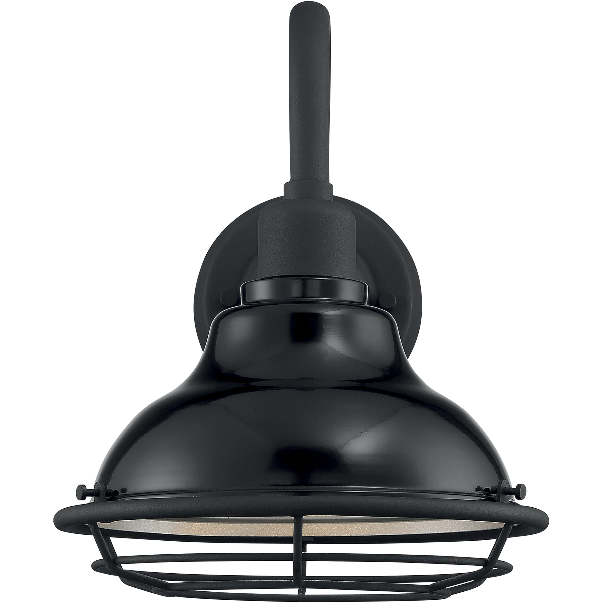 Newbridge 1 Light 12 inch Gloss Black and Silver Outdoor Wall Fixture