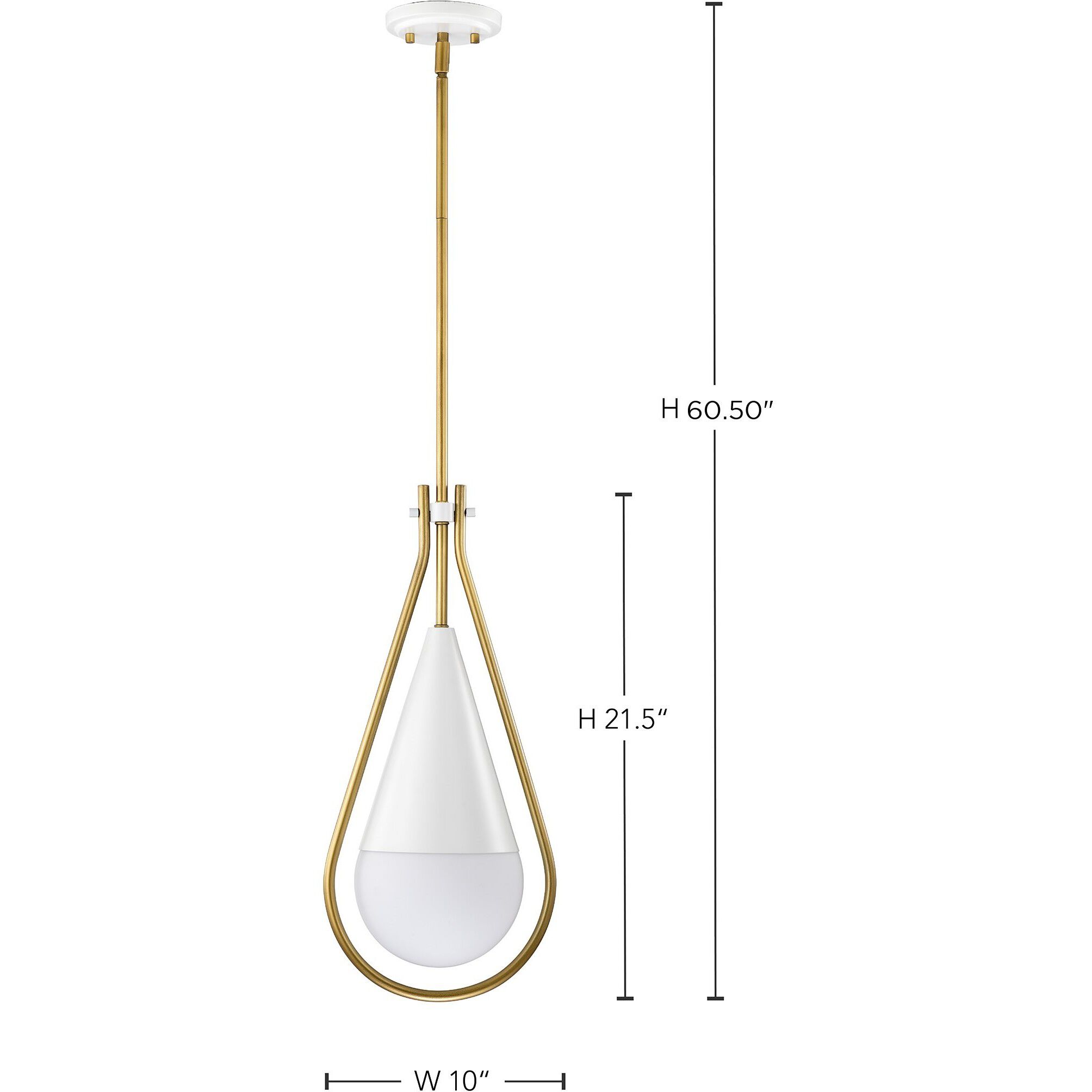 Admiral 1 Light 10 inch Matte White Pendant Ceiling Light