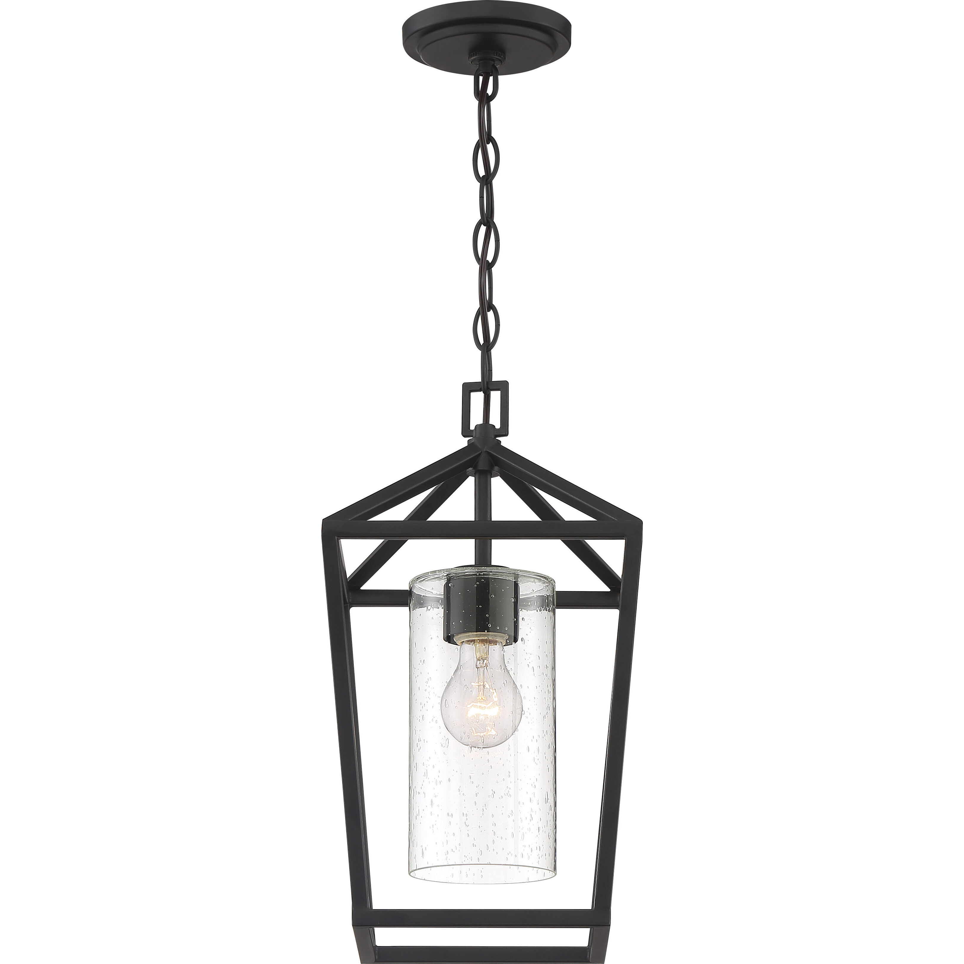 Hopewell 1 Light 9 inch Matte Black Outdoor Hanging Lantern