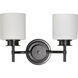 Warren 2 Light 14.5 inch Gun Metal Vanity Light Wall Light