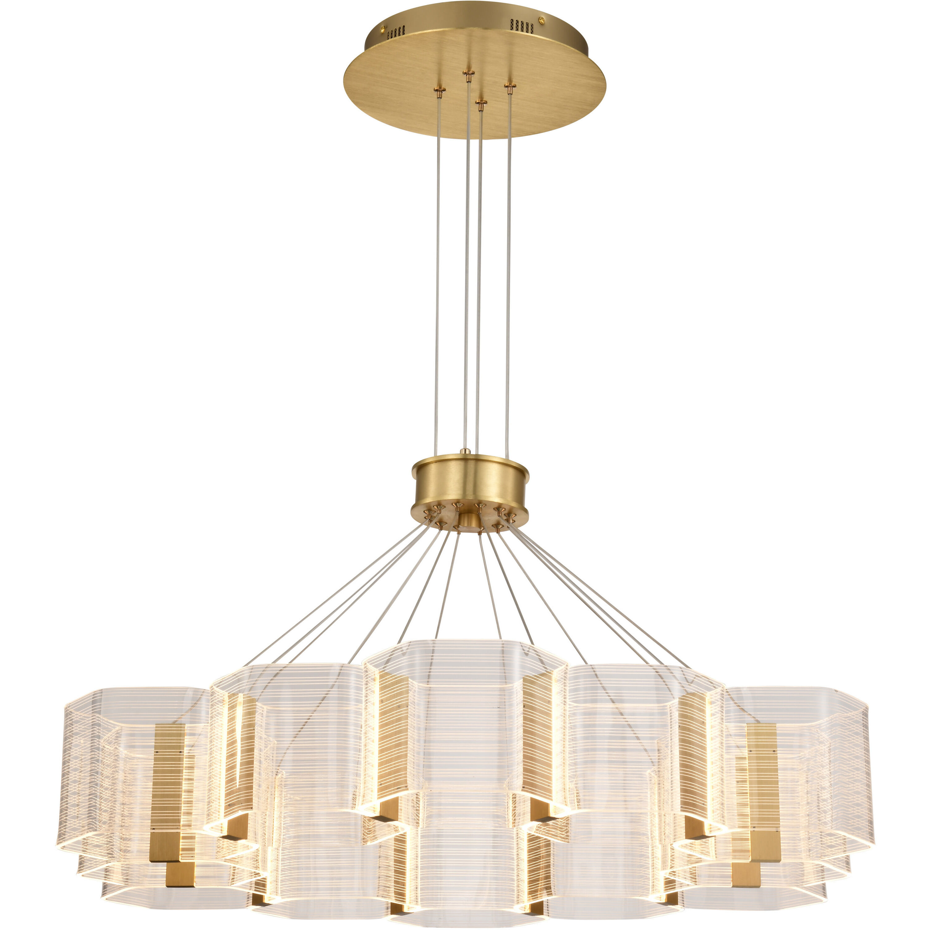 Kenzo LED 34.25 inch Polished Anodized Bronze Chandelier Ceiling Light