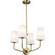 Cordello 4 Light 16 inch Vintage Brass Chandelier Ceiling Light