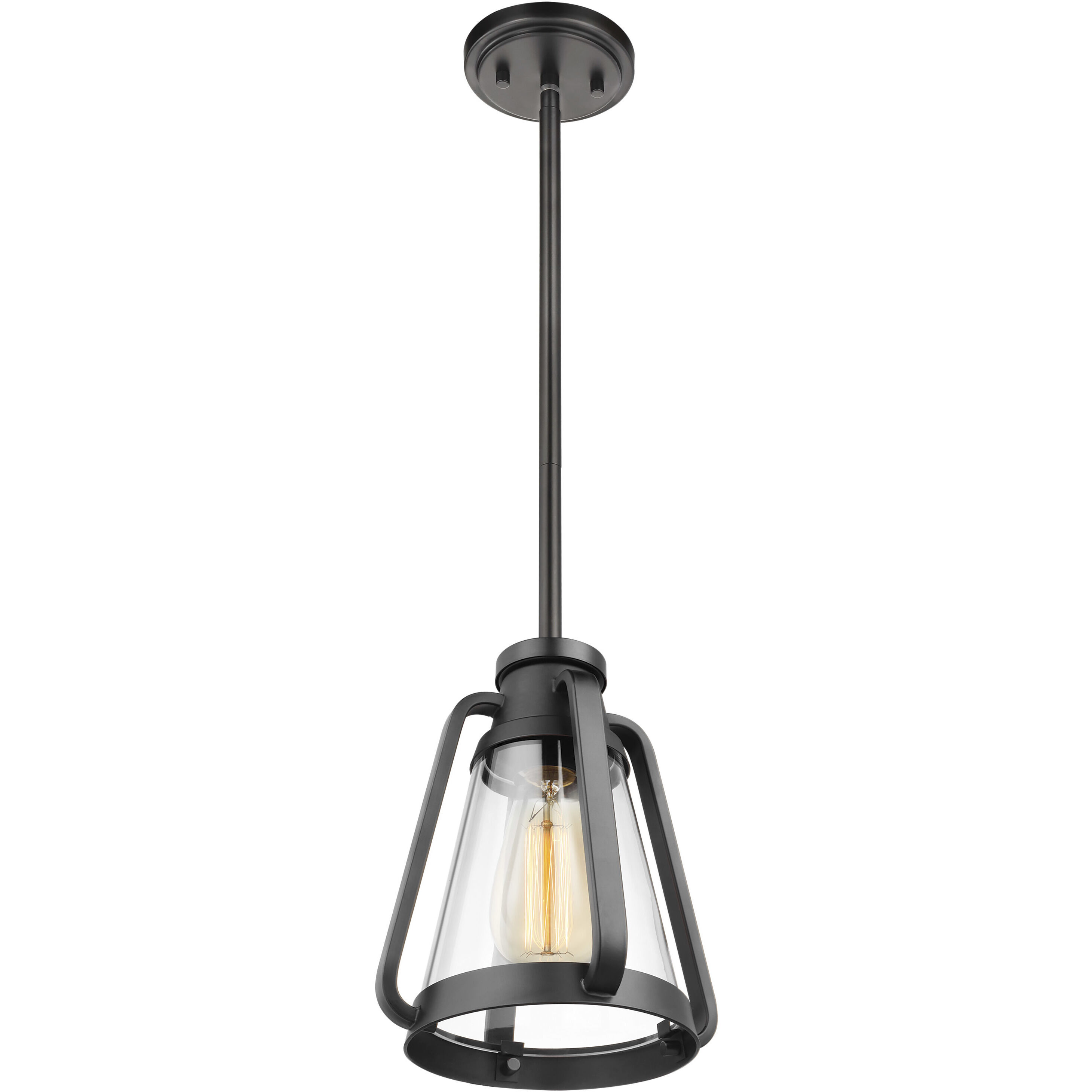 Everett 1 Light 7.13 inch Matte Black Mini-Pendant Ceiling Light
