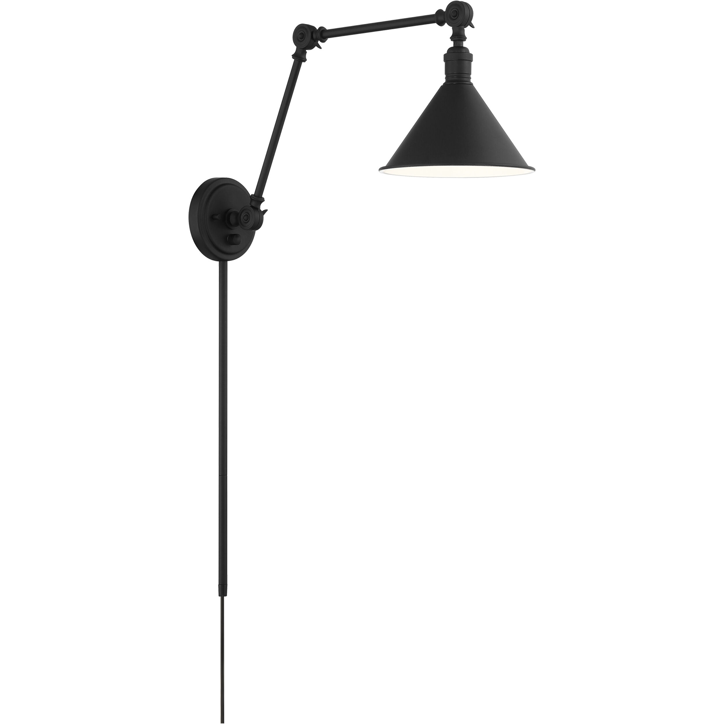 Delancey 27 inch 60.00 watt Matte Black Swing Arm Wall Wall Light