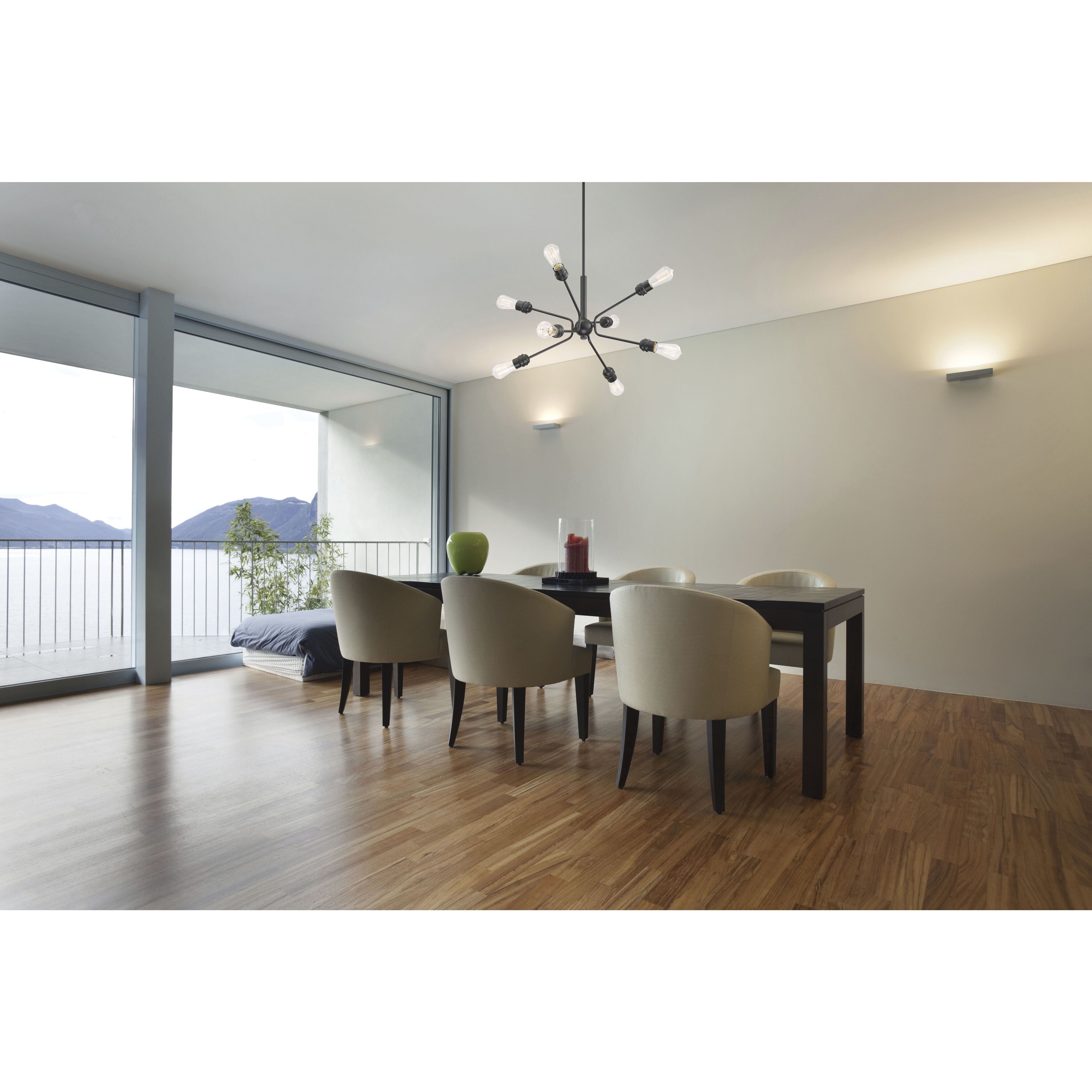 Faraday 8 Light 30.13 inch Black Pendant Ceiling Light