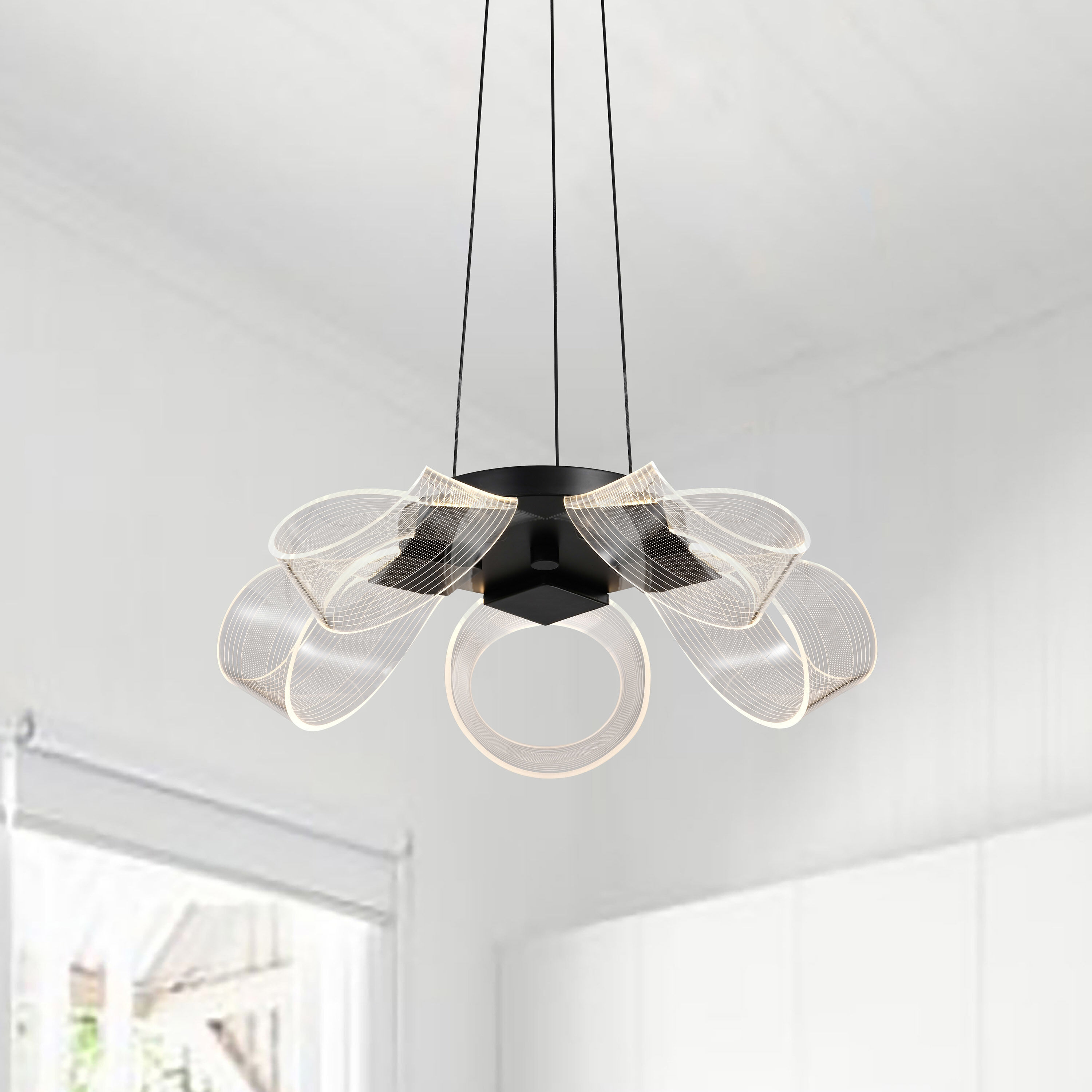 Barnett LED 20.88 inch Matte Black Chandelier Ceiling Light