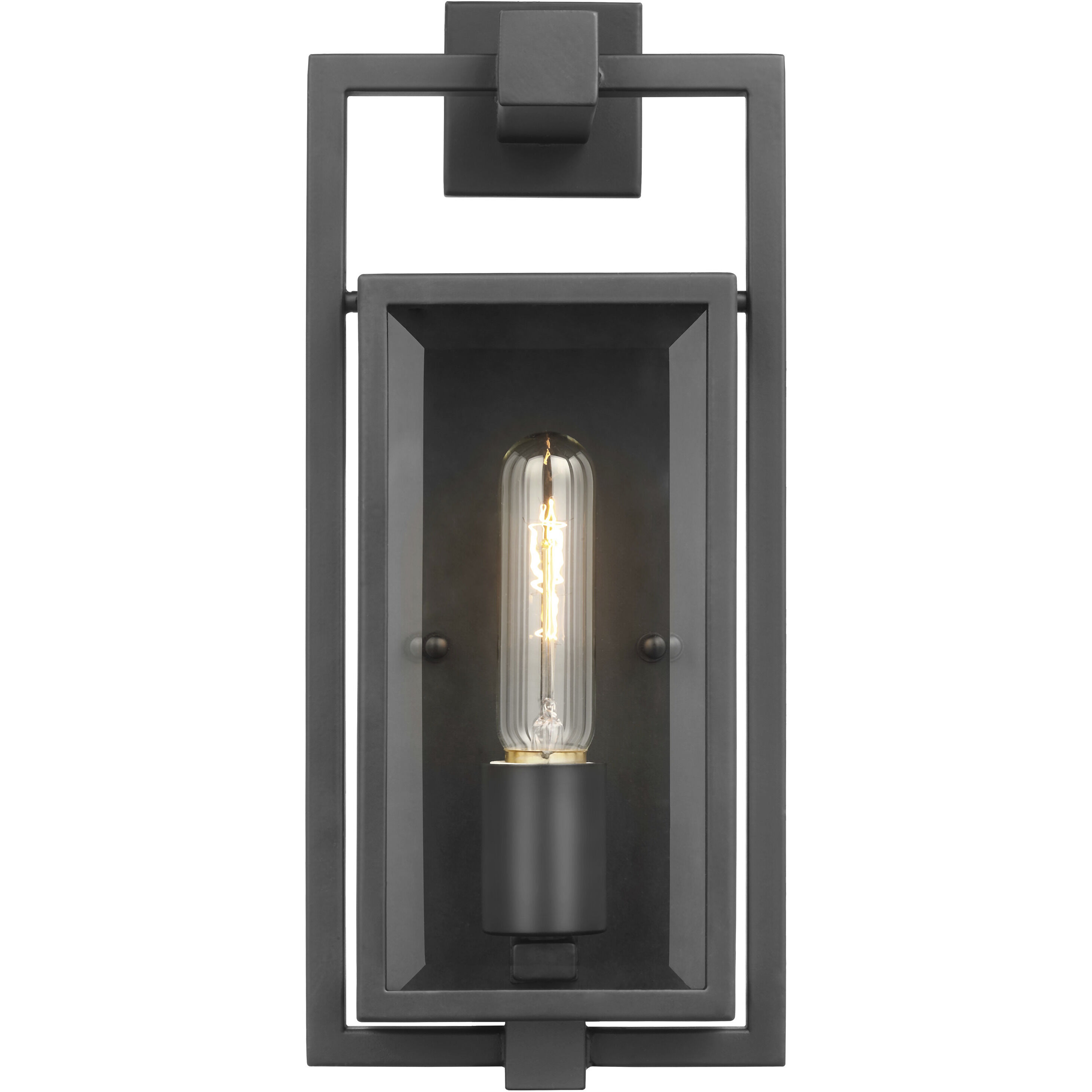 Exhibit 1 Light 14 inch Matte Black Outdoor Wall Sconce
