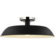Colony 1 Light 20 inch Matte Black/Polished Nickel Semi Flush Ceiling Light