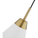 Tango 1 Light 12 inch Matte White/Burnished Brass Pendant Ceiling Light