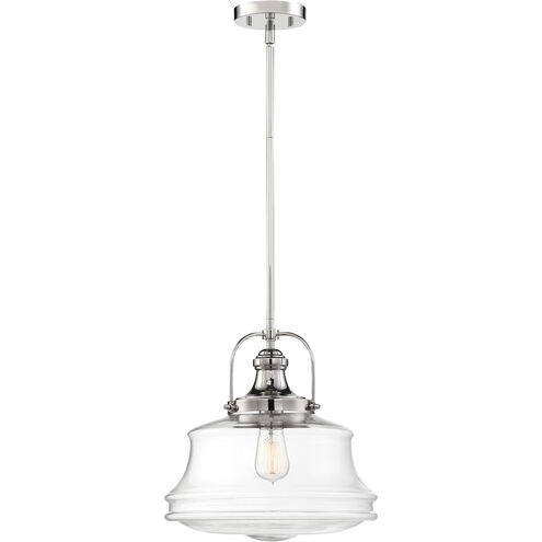 Basel 1 Light 14 inch Polished Nickel and Clear Pendant Ceiling Light