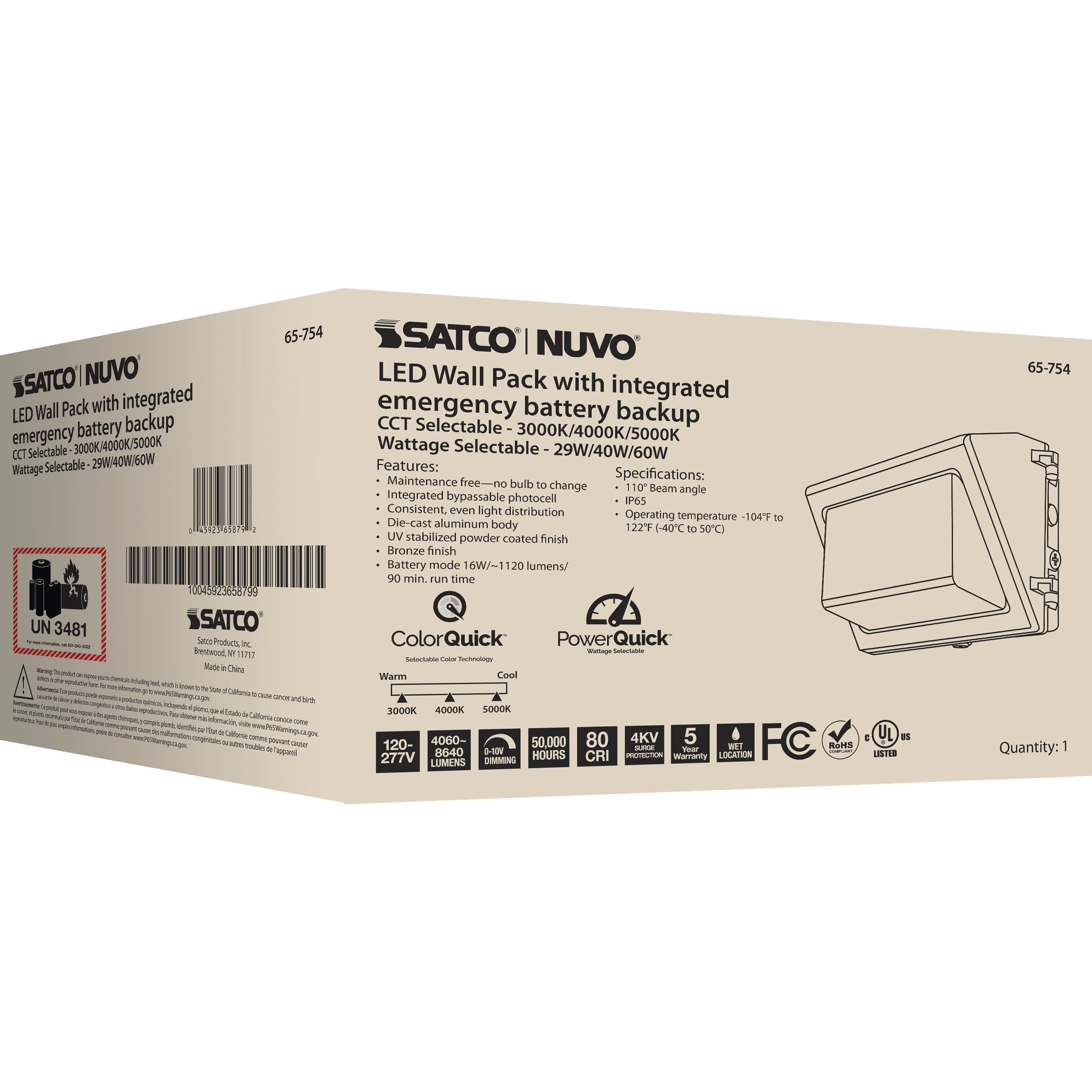 Brentwood LED 14 inch Bronze Wall Pack Wall Light