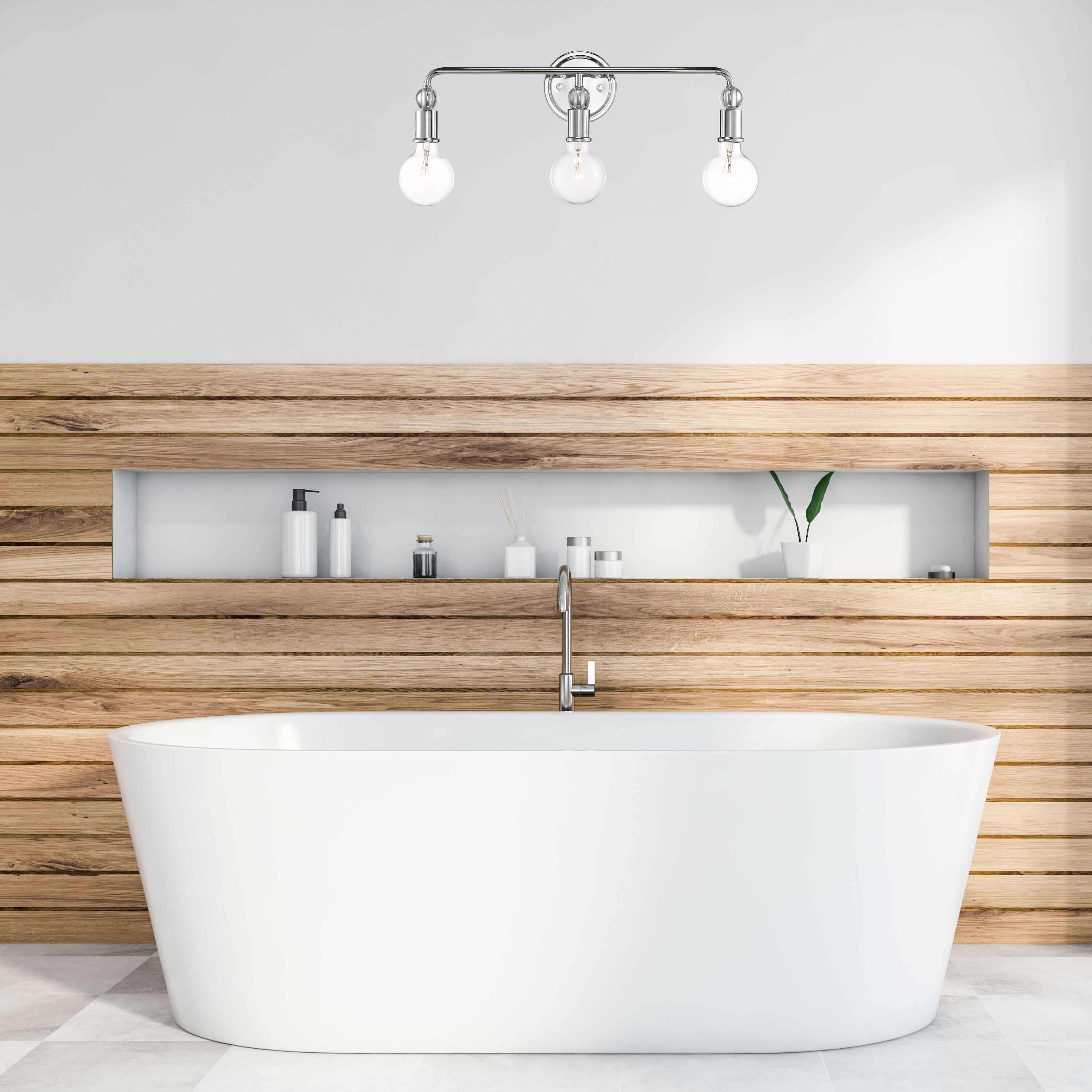 Bounce 3 Light 24 inch Polished Nickel Vanity Light Wall Light