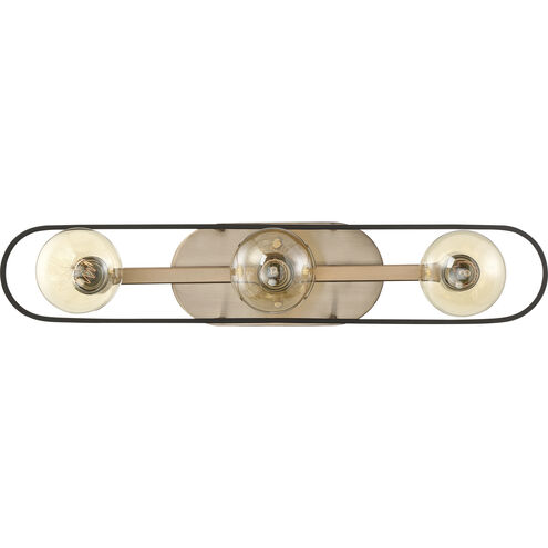 Chassis 3 Light 24 inch Copper Brushed Brass and Matte Black Vanity Light Wall Light