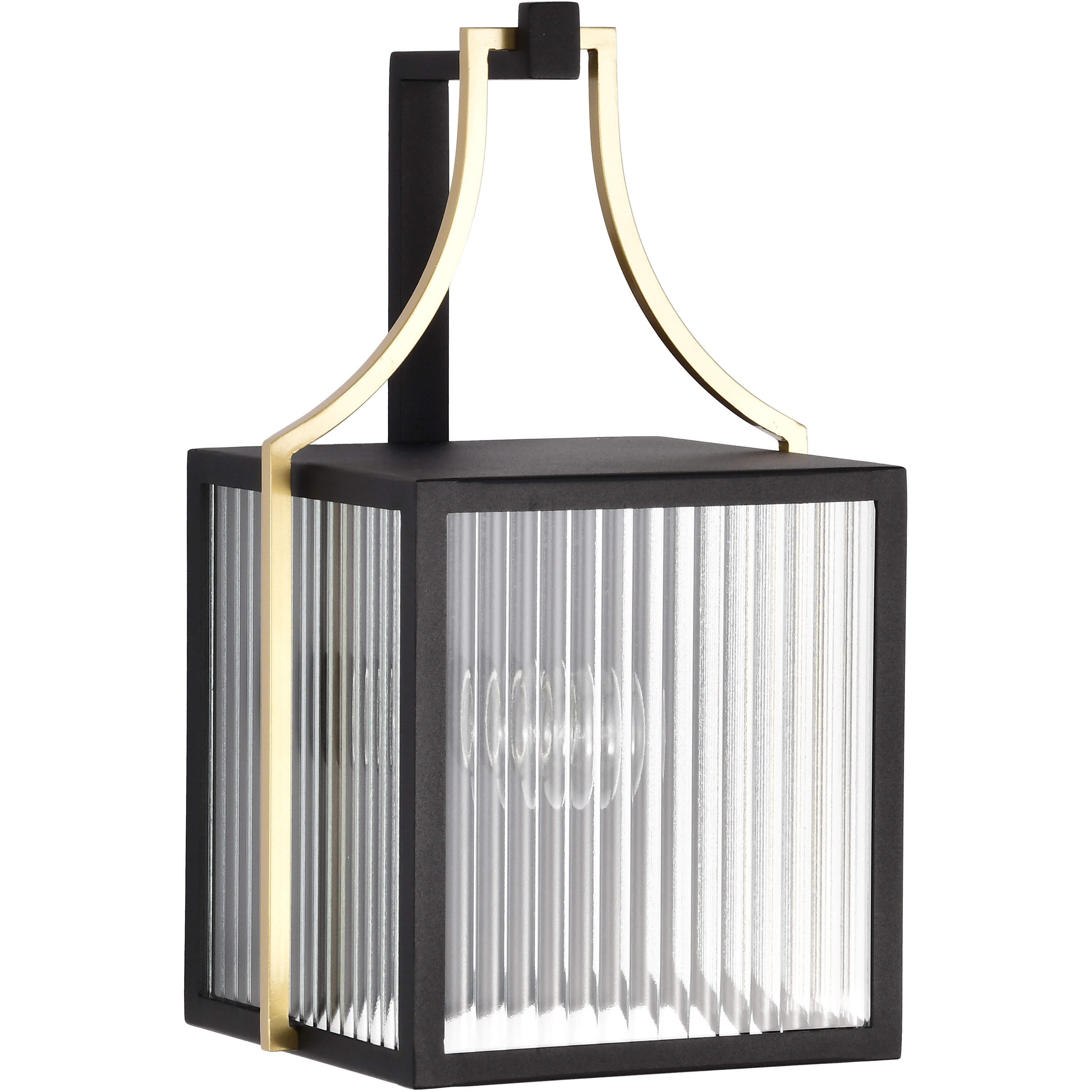 Holden 14.5 inch Black and Gold Outdoor Wall Light