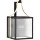 Holden 14.5 inch Black and Gold Outdoor Wall Light