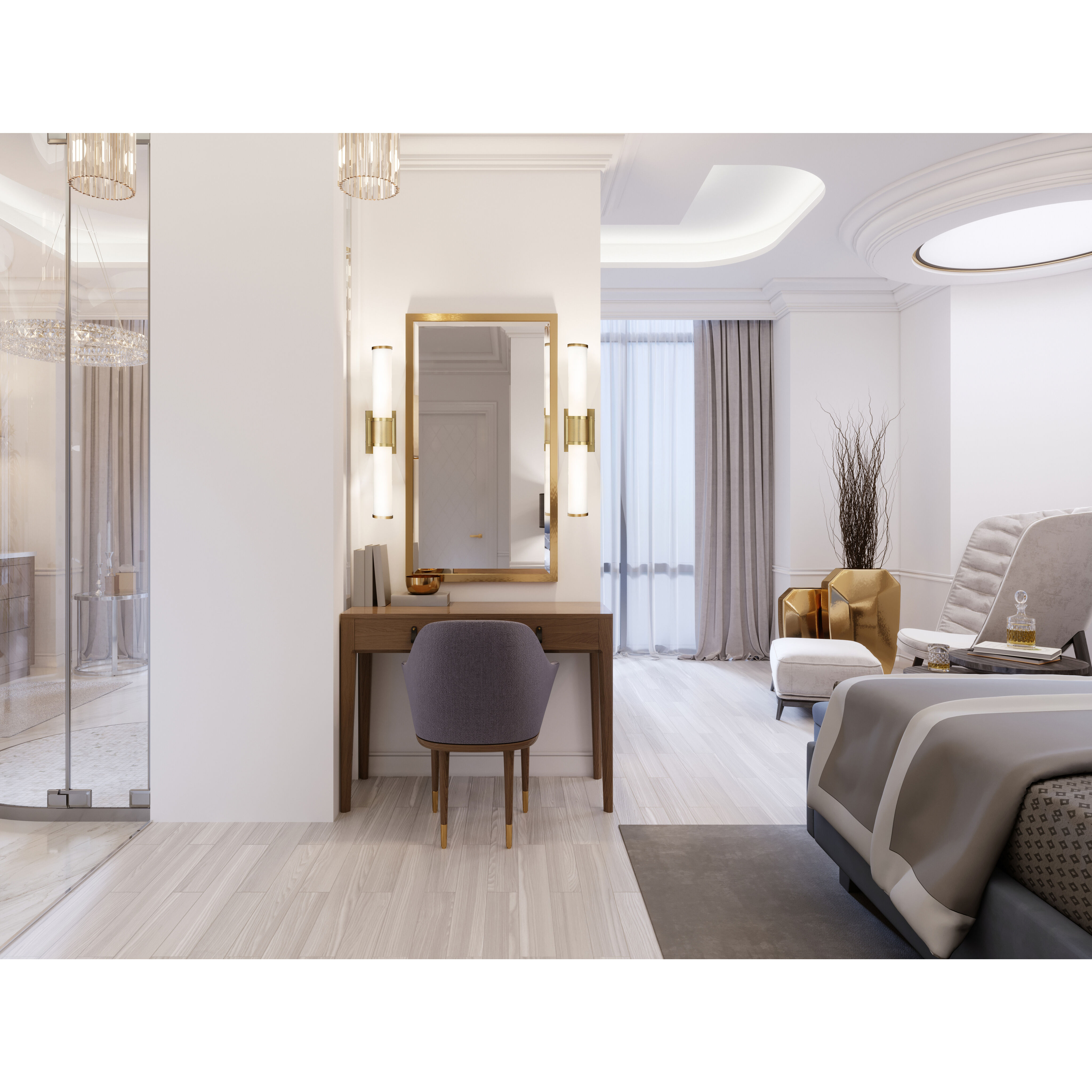 Caper LED 24 inch Brushed Brass Vanity Light Wall Light 