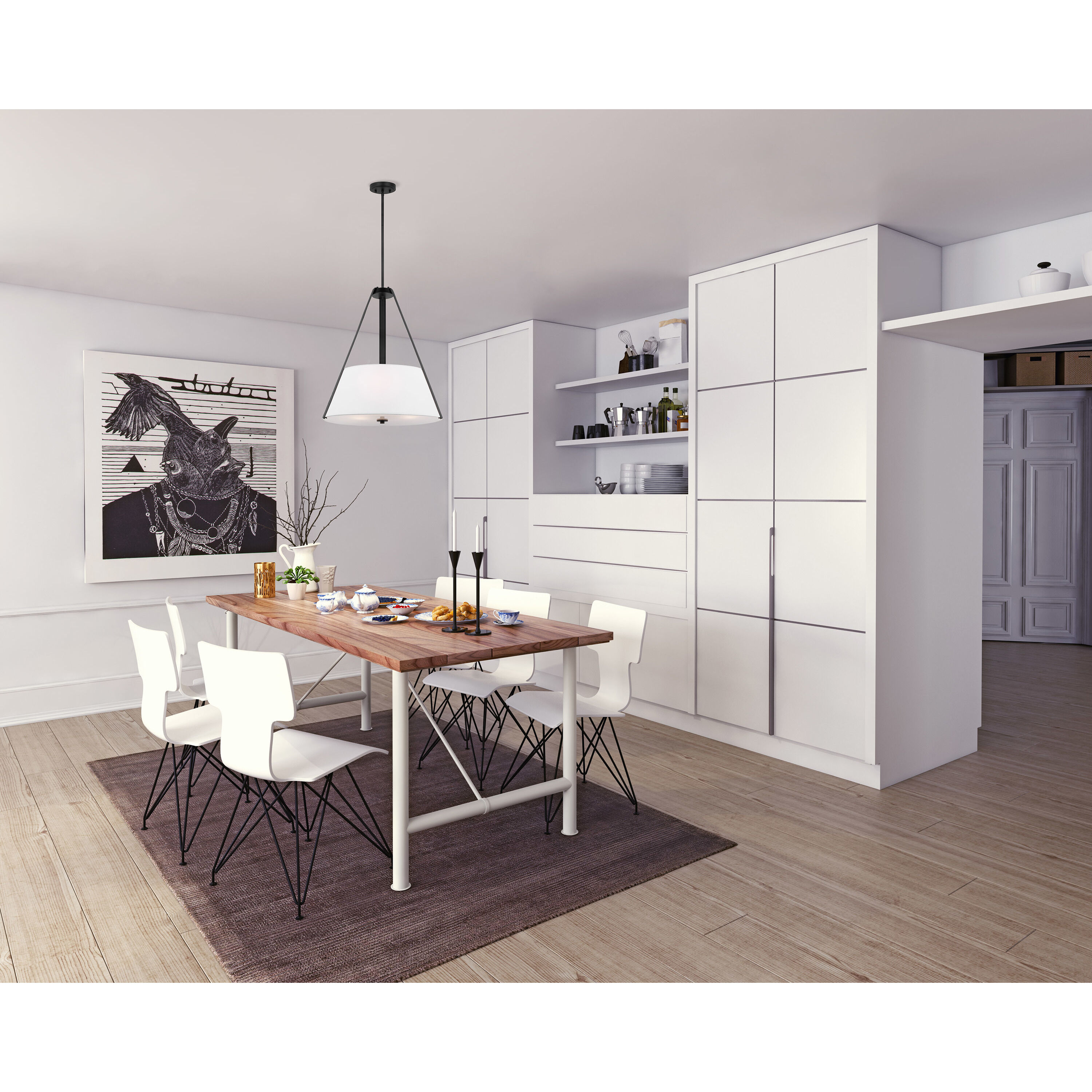 Brewster 3 Light 22 inch Black Pendant Ceiling Light