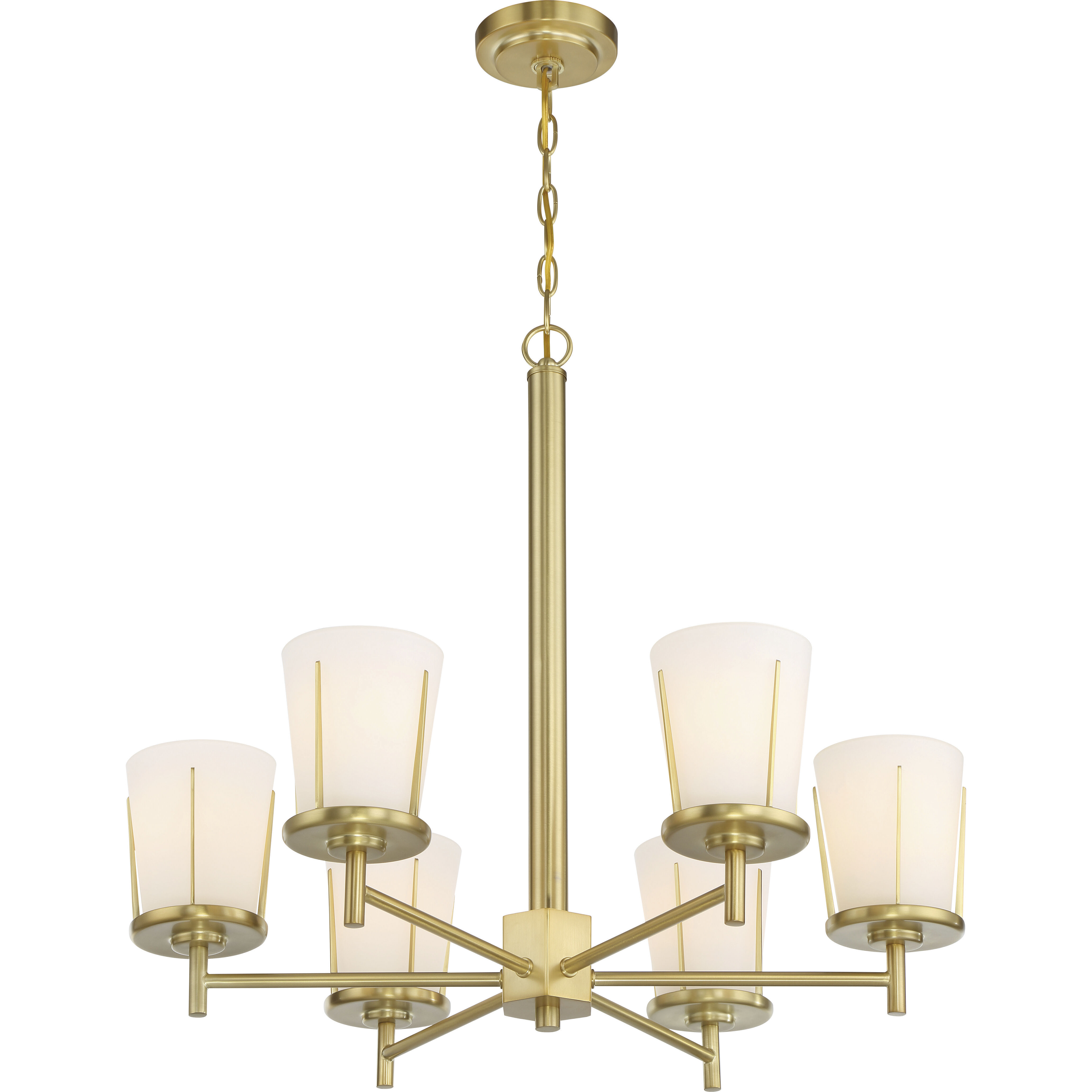 Serene 6 Light 26 inch Natural Brass Chandelier Ceiling Light