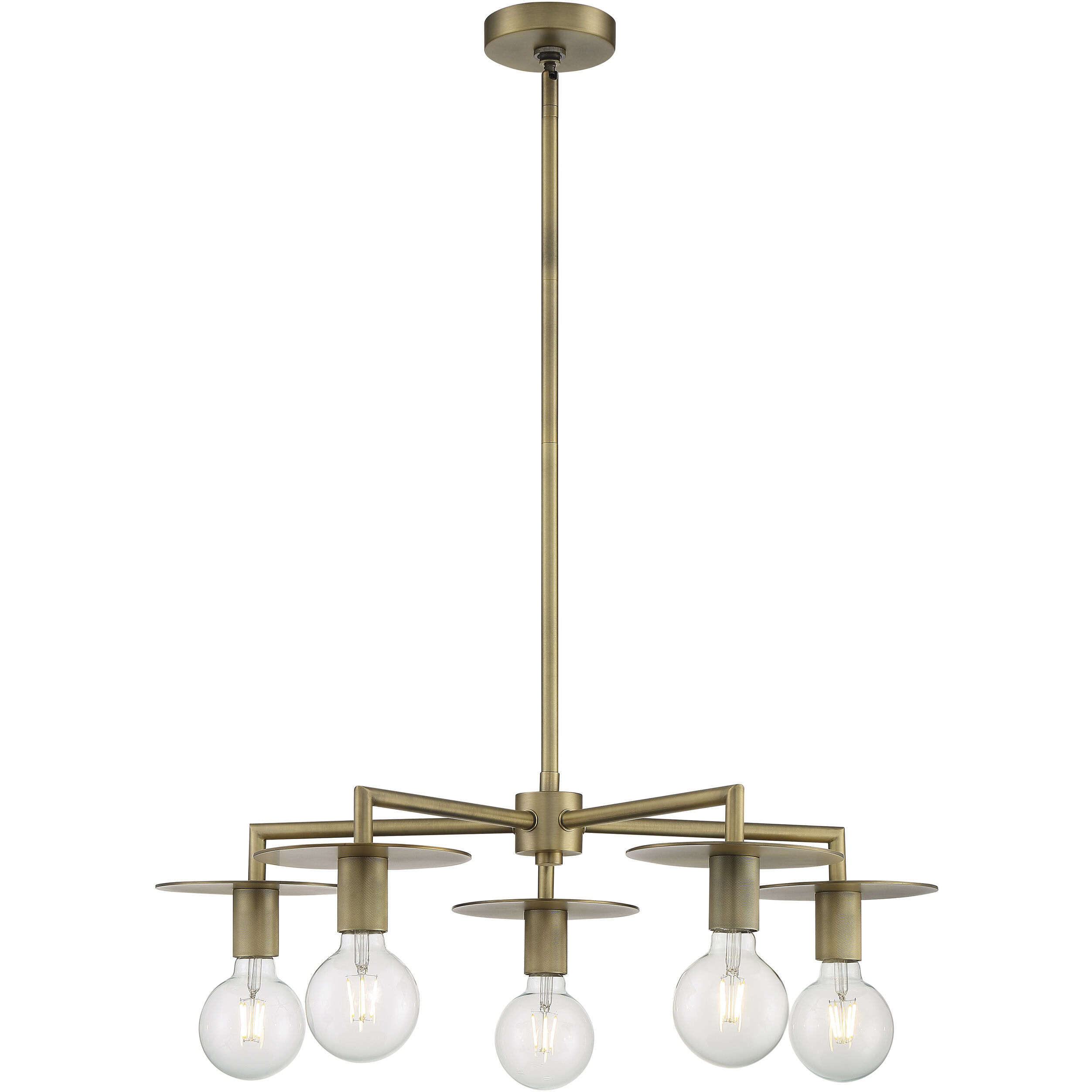 Bizet 5 Light 28 inch Vintage Brass Chandelier Ceiling Light