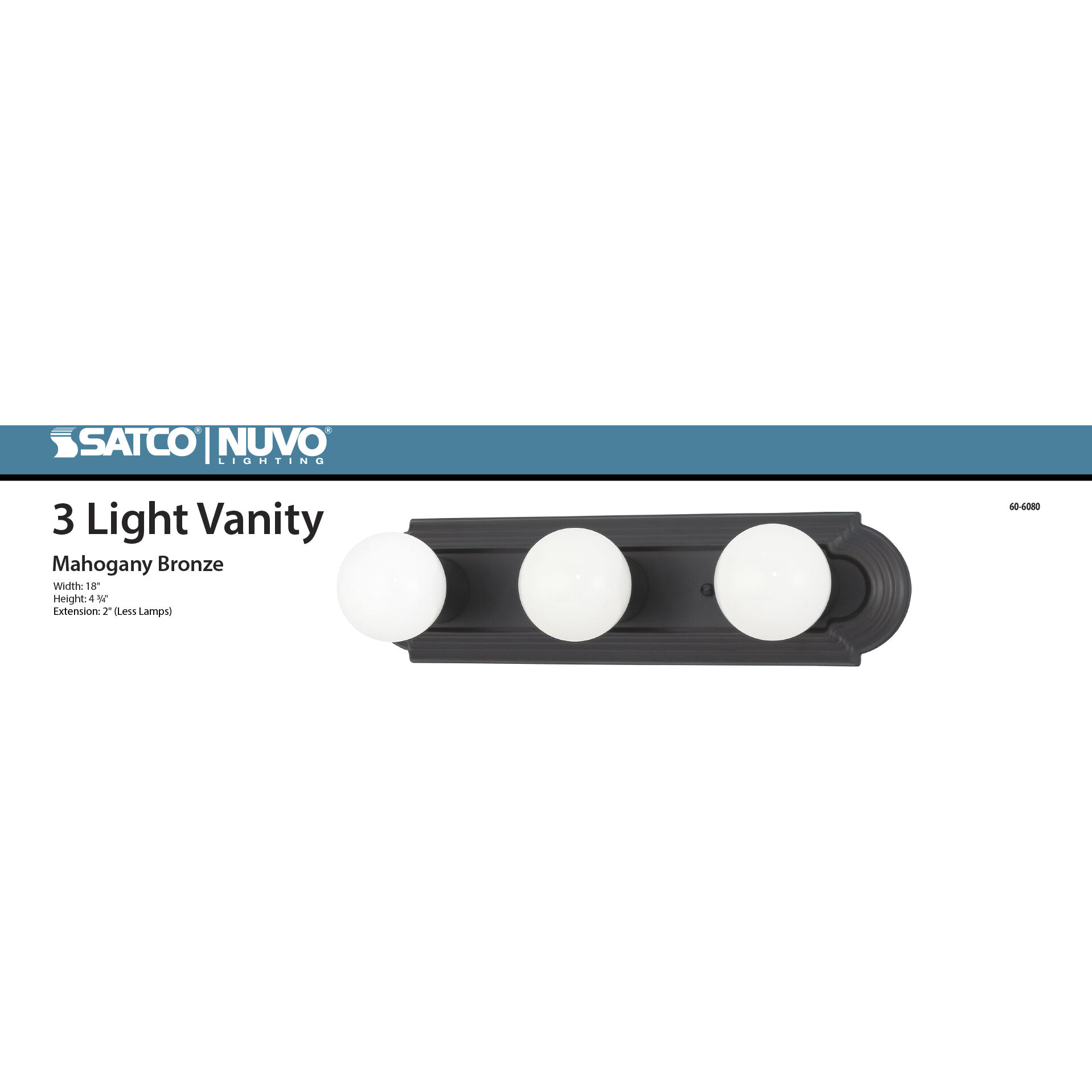 Brentwood 3 Light 18 inch Mahogany Bronze Vanity Light Wall Light