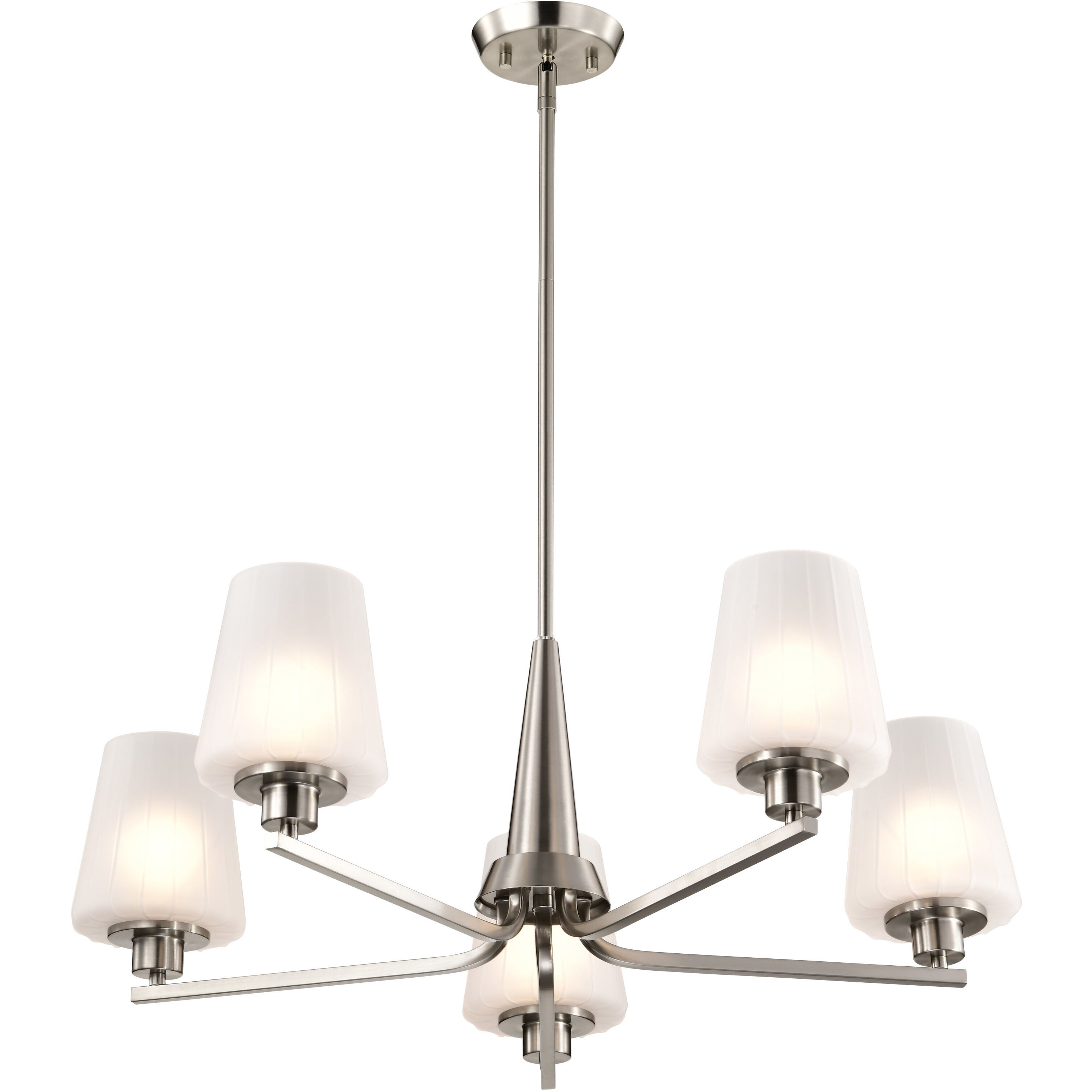 Lune 30 inch Brushed Nickel Chandelier Ceiling Light