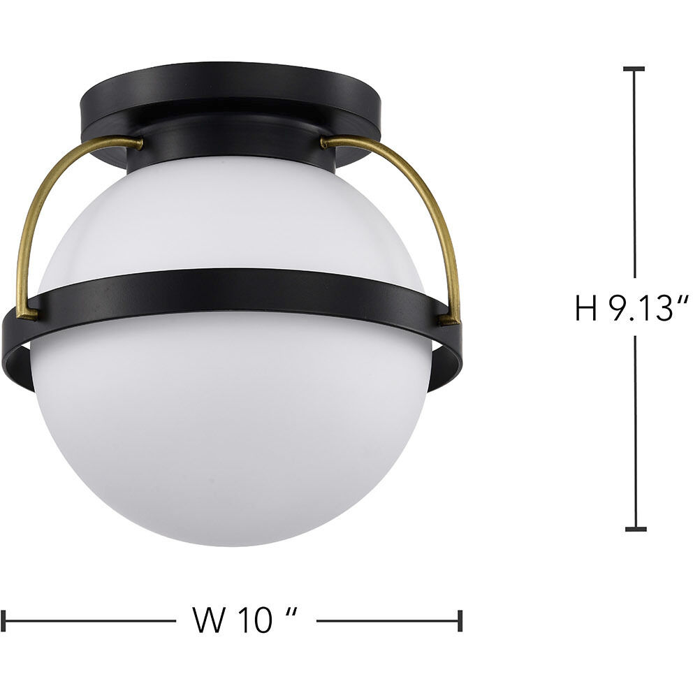 Lakeshore 1 Light 10 inch Matte Black Flush Mount Ceiling Light