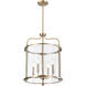 Yorktown 4 Light 16 inch Burnished Brass Pendant Ceiling Light