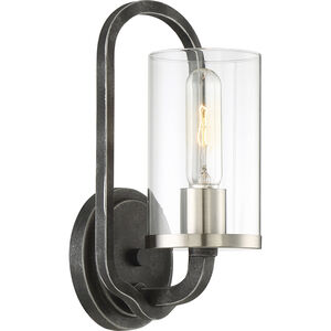 Sherwood 1 Light 6 inch Iron Black and Brushed Nickel Accents Wall Sconce Wall Light