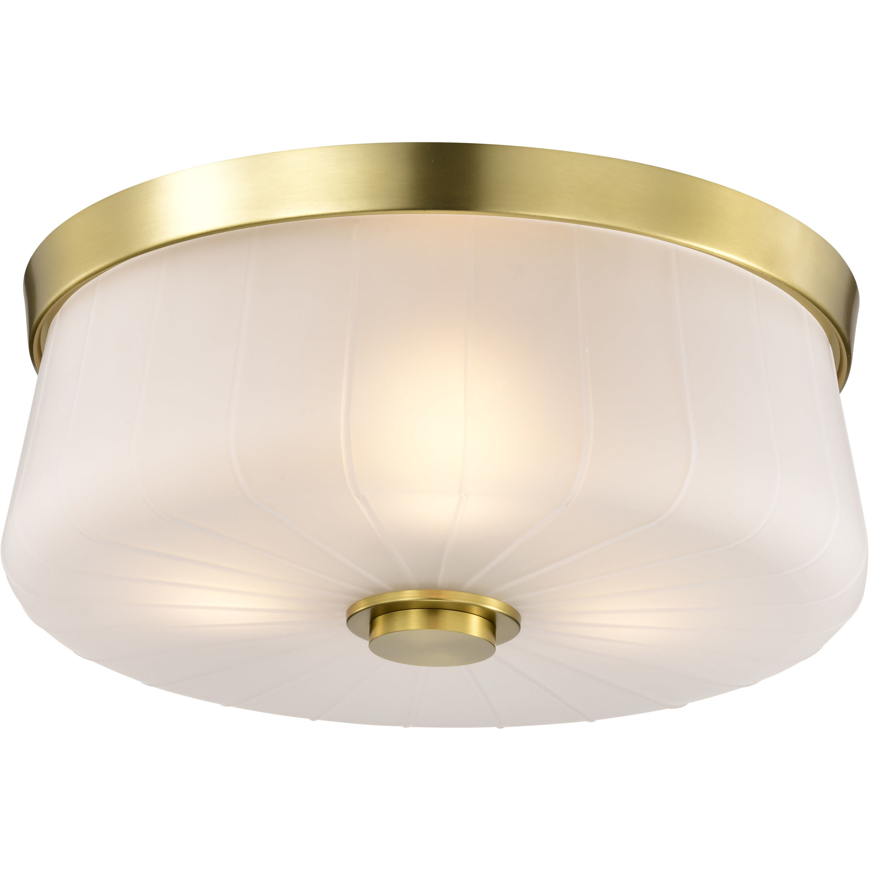 Lune 16 inch Vintage Brass Flush Mount Ceiling Light