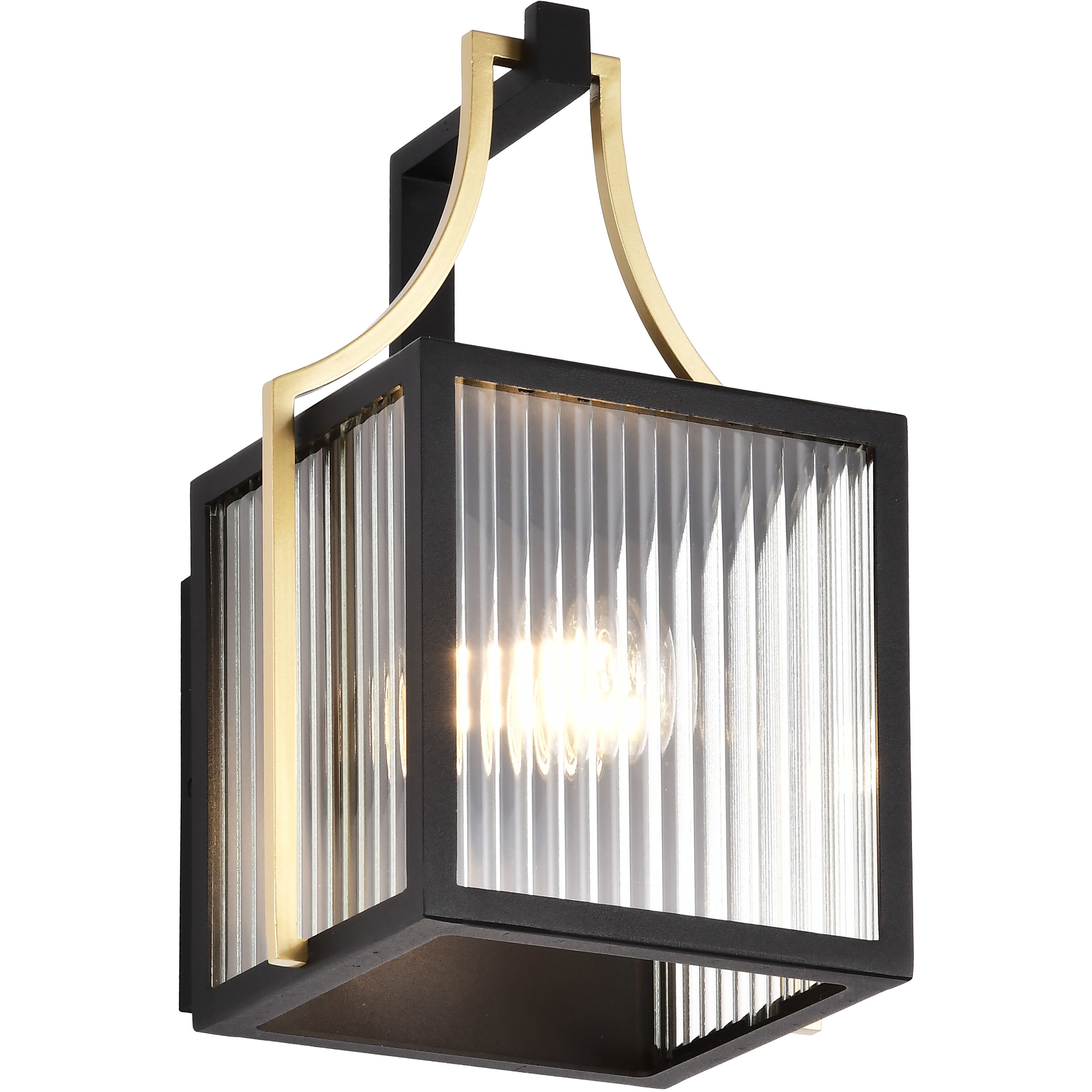 Holden 11.13 inch Black and Gold Outdoor Wall Light