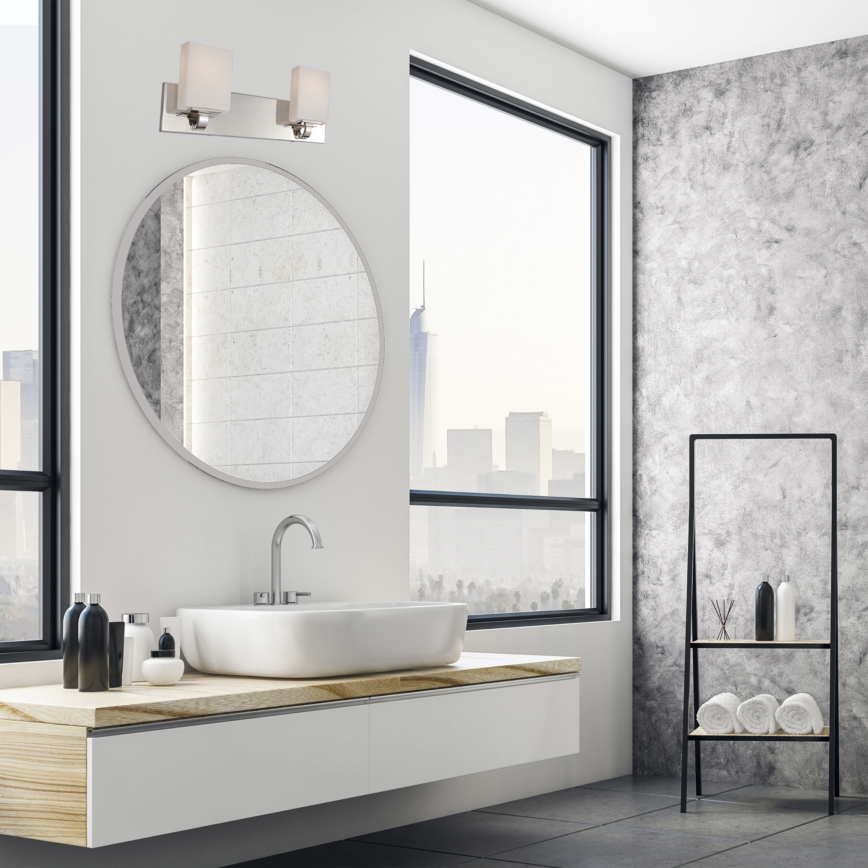 Vista 15.5 inch Polished Nickel Bathroom Vanity Light Wall Light