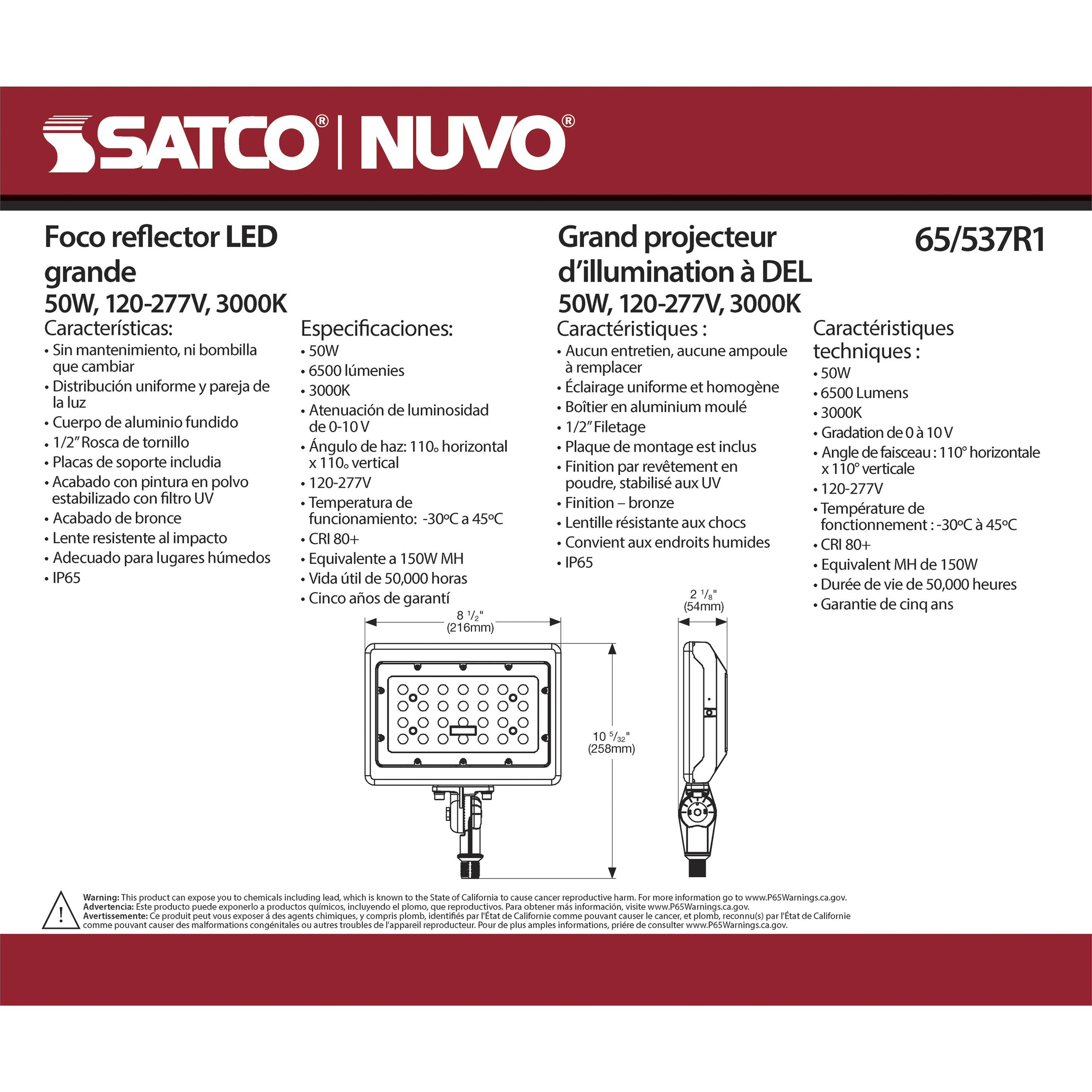 Brentwood LED 2 inch Bronze Flood Light 