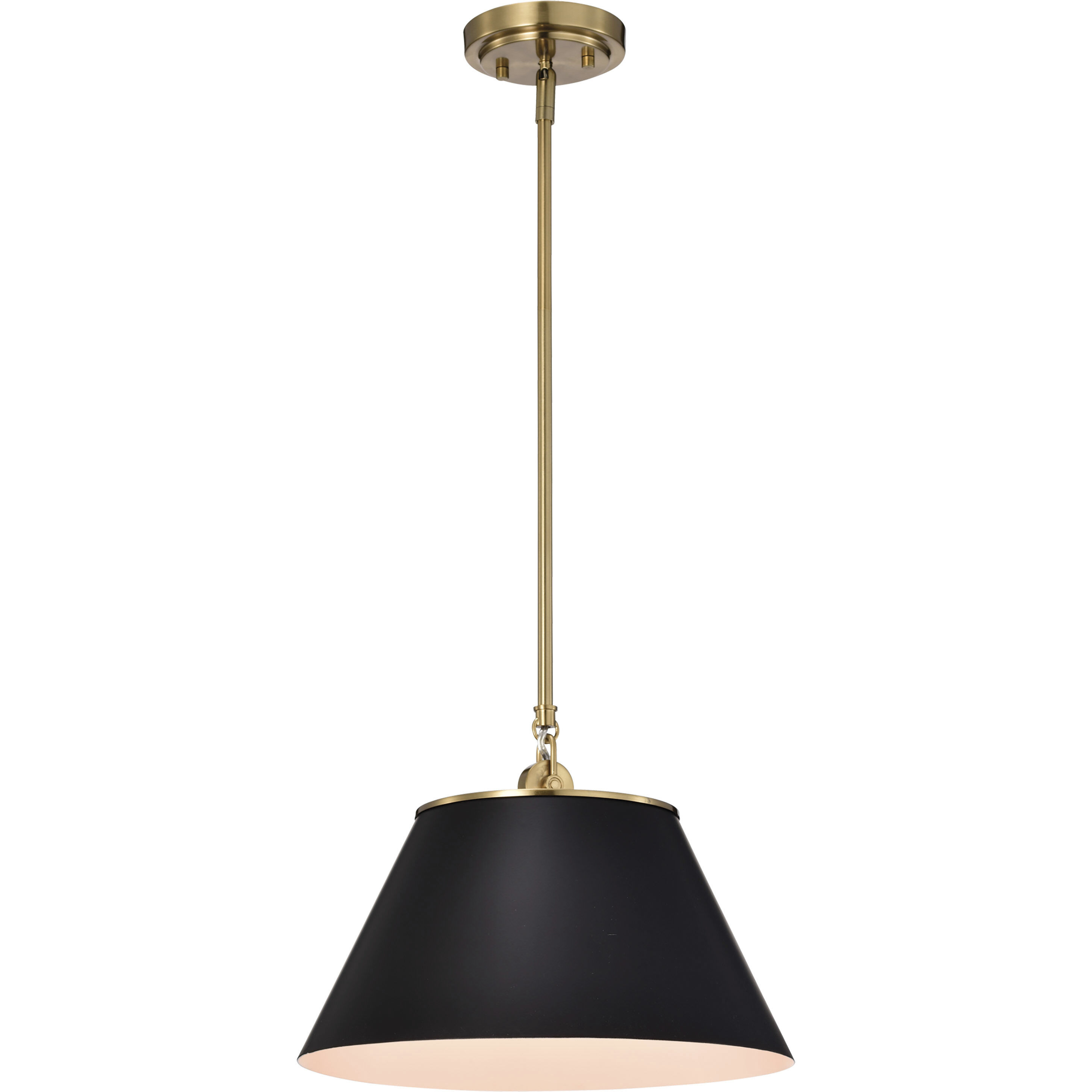 Dover 1 Light 13.75 inch Black/Vintage Brass Pendant Ceiling Light