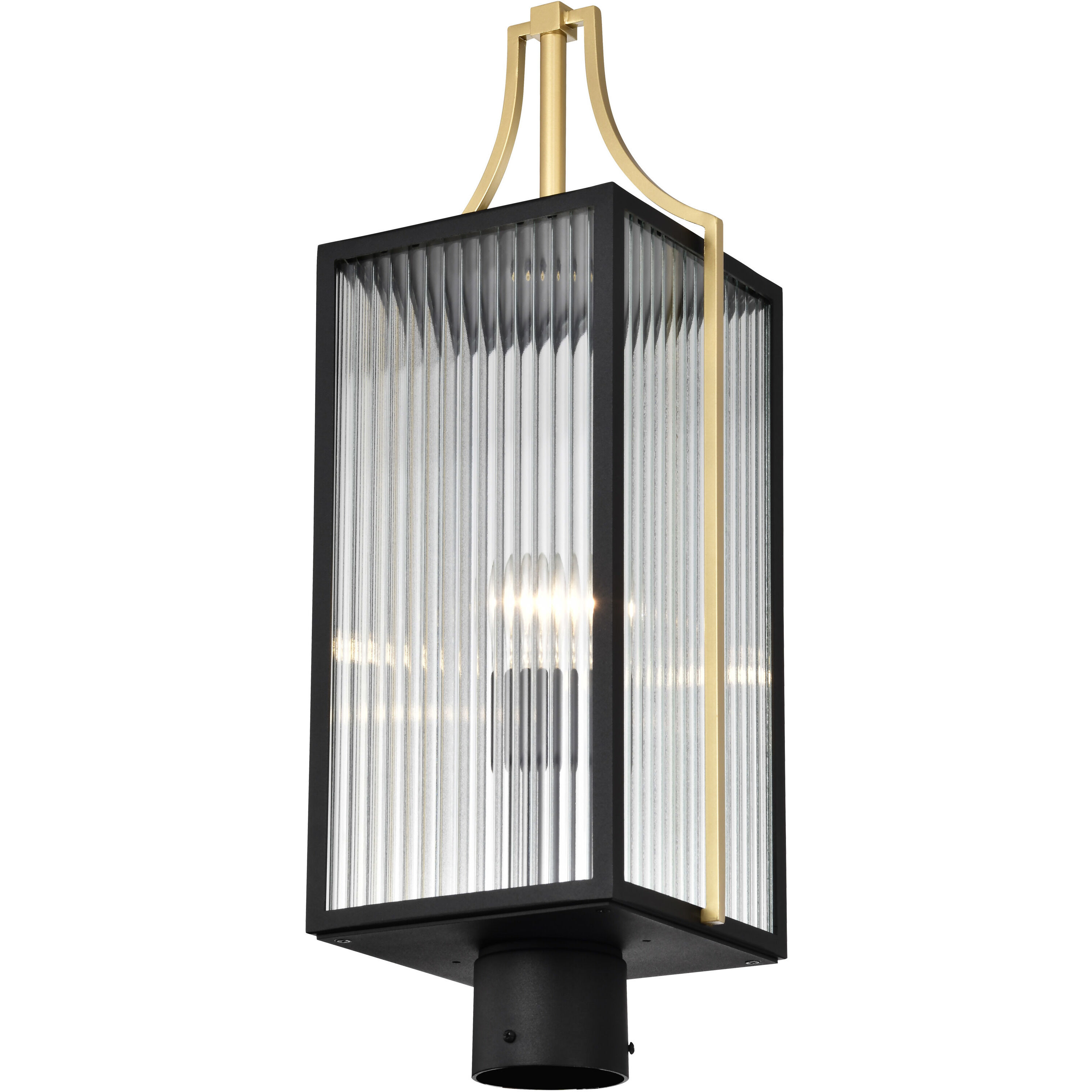 Holden 24.38 inch Black and Gold Outdoor Post Light