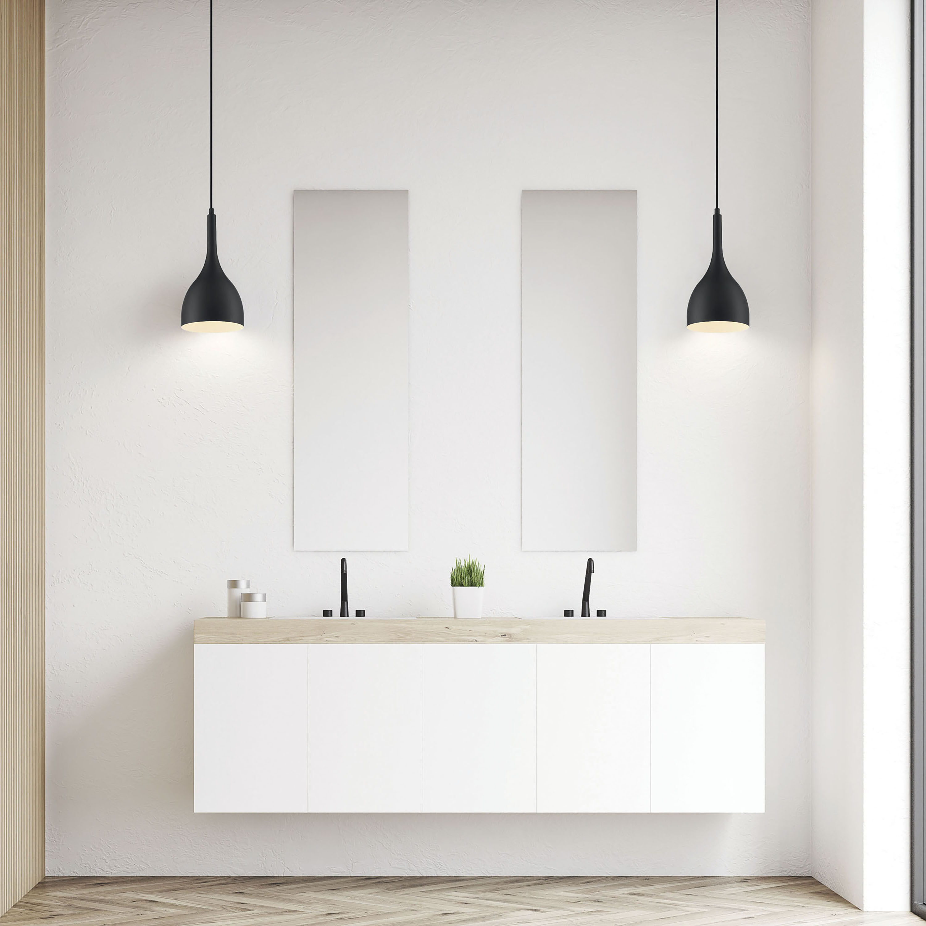 Bellcap 1 Light 6.75 inch Matte Black Pendant Ceiling Light