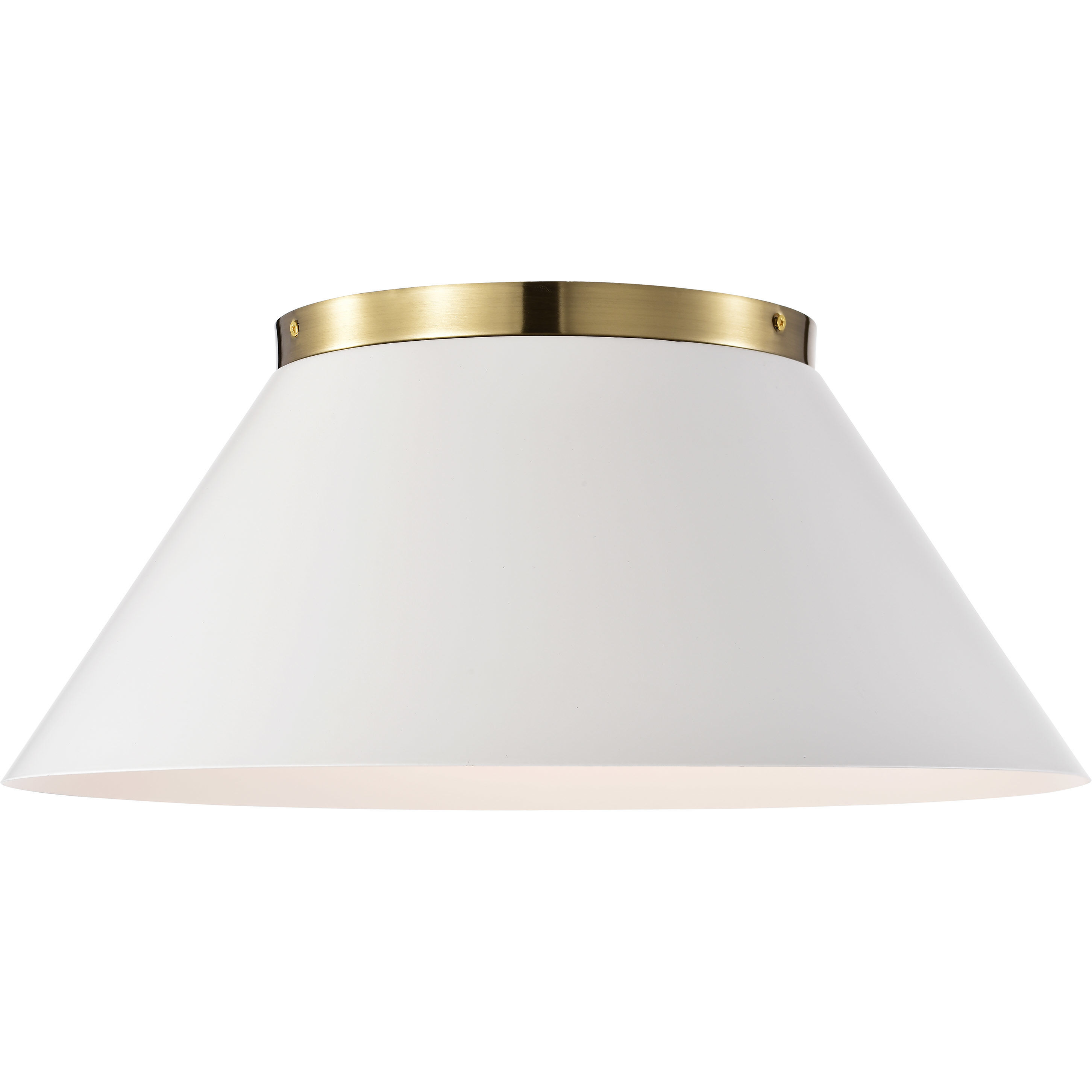 Dover 3 Light 20 inch White/Vintage Brass Flush Ceiling Light