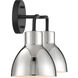 Sloan 2 Light 14 inch Matte Black and Polished Nickel Vanity Light Wall Light