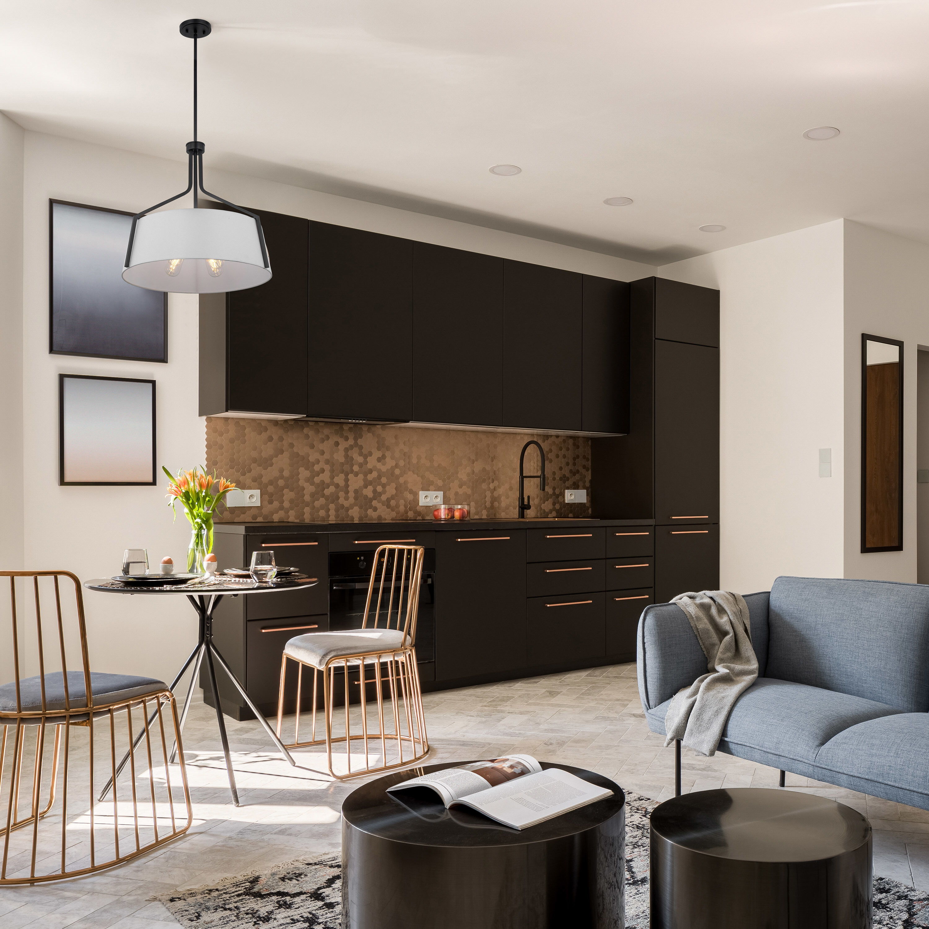 Livingston 4 Light 22 inch Matte Black Pendant Ceiling Light