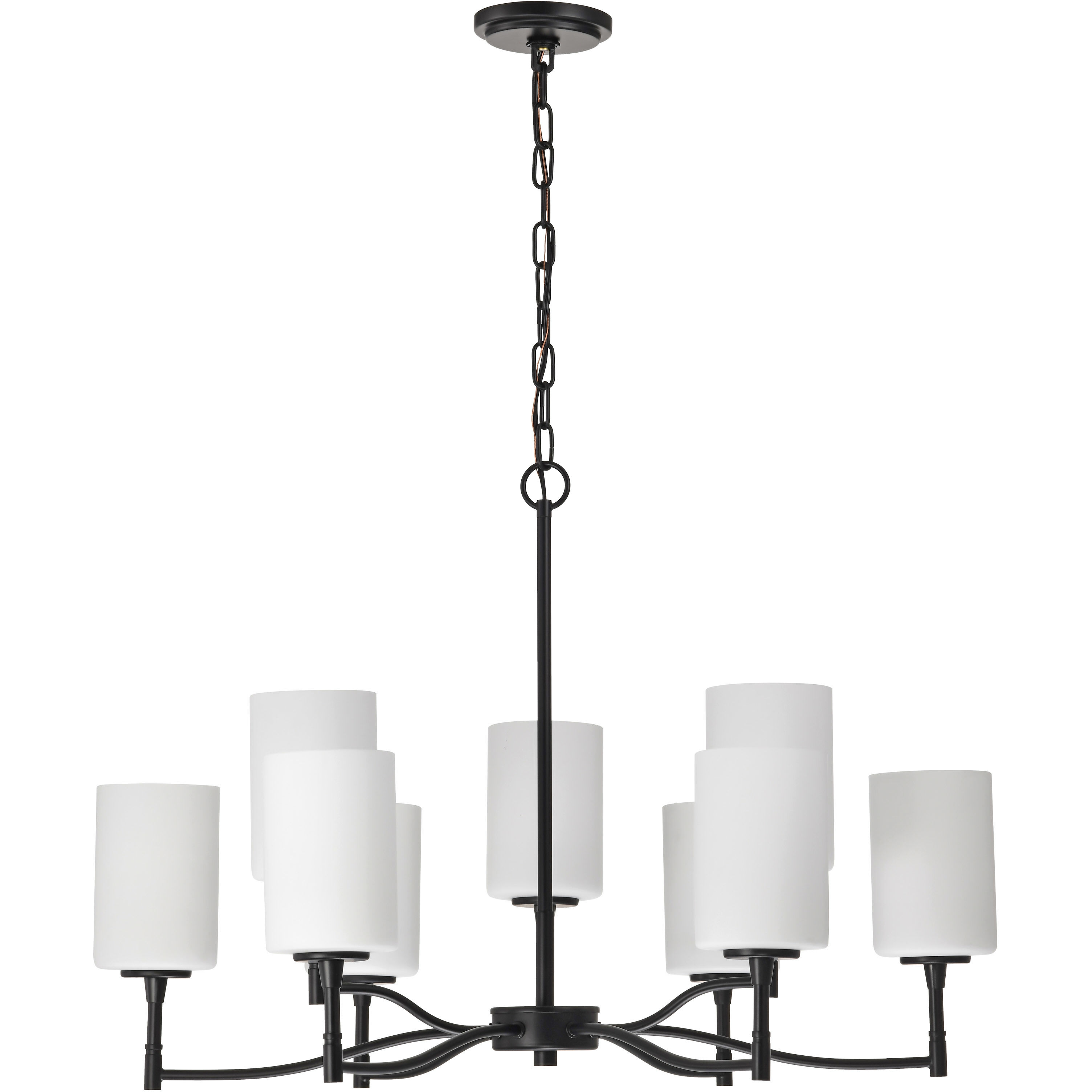 Liam 30 inch Matte Black Chandelier Ceiling Light