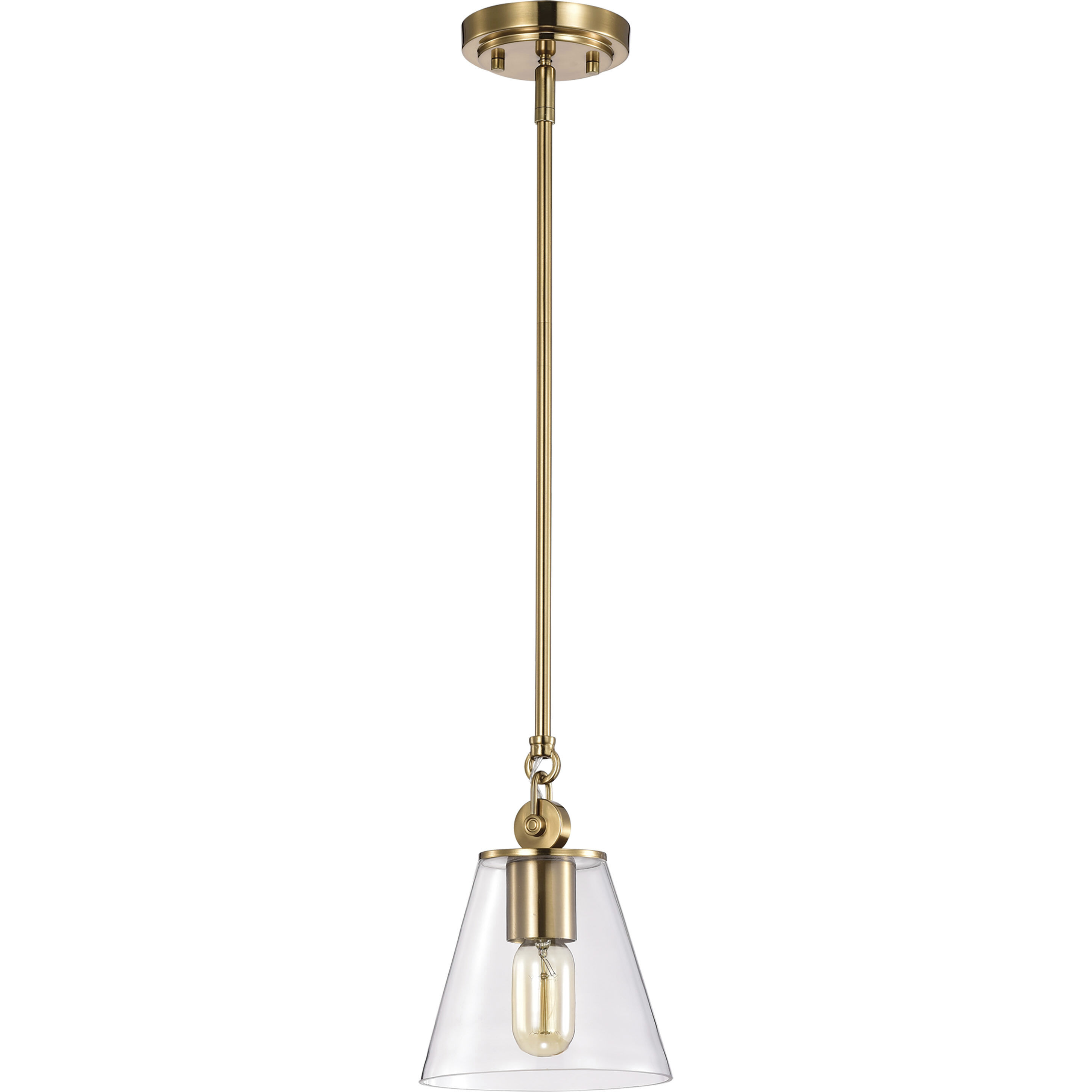 Dover 1 Light 7 inch Vintage Brass Pendant Ceiling Light