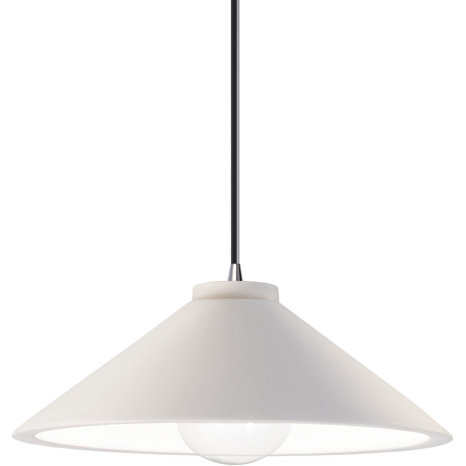 Radiance Collection LED 11.75 inch Concrete with Polished Chrome Pendant Ceiling Light