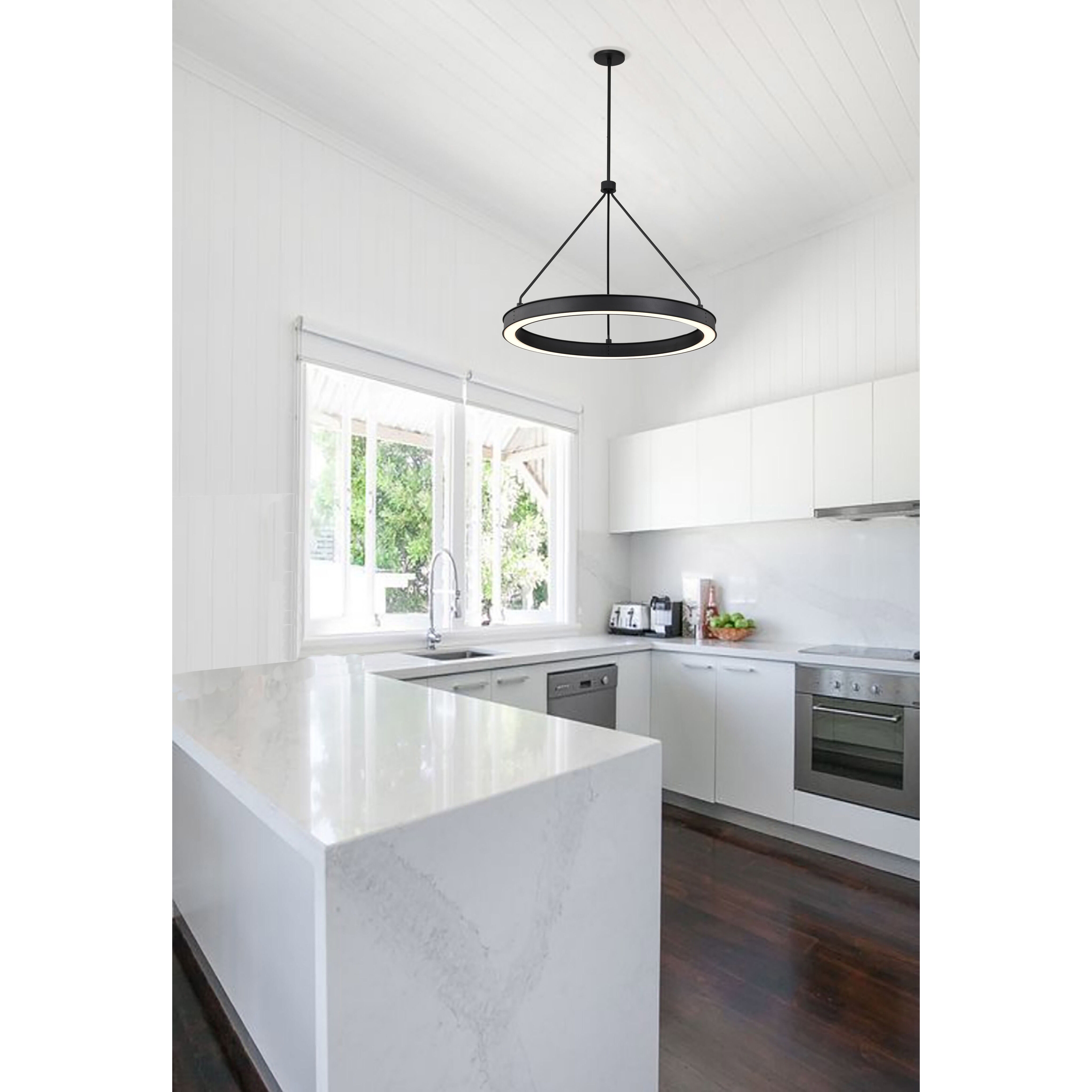 Longford LED 30 inch Textured Black Pendant Ceiling Light