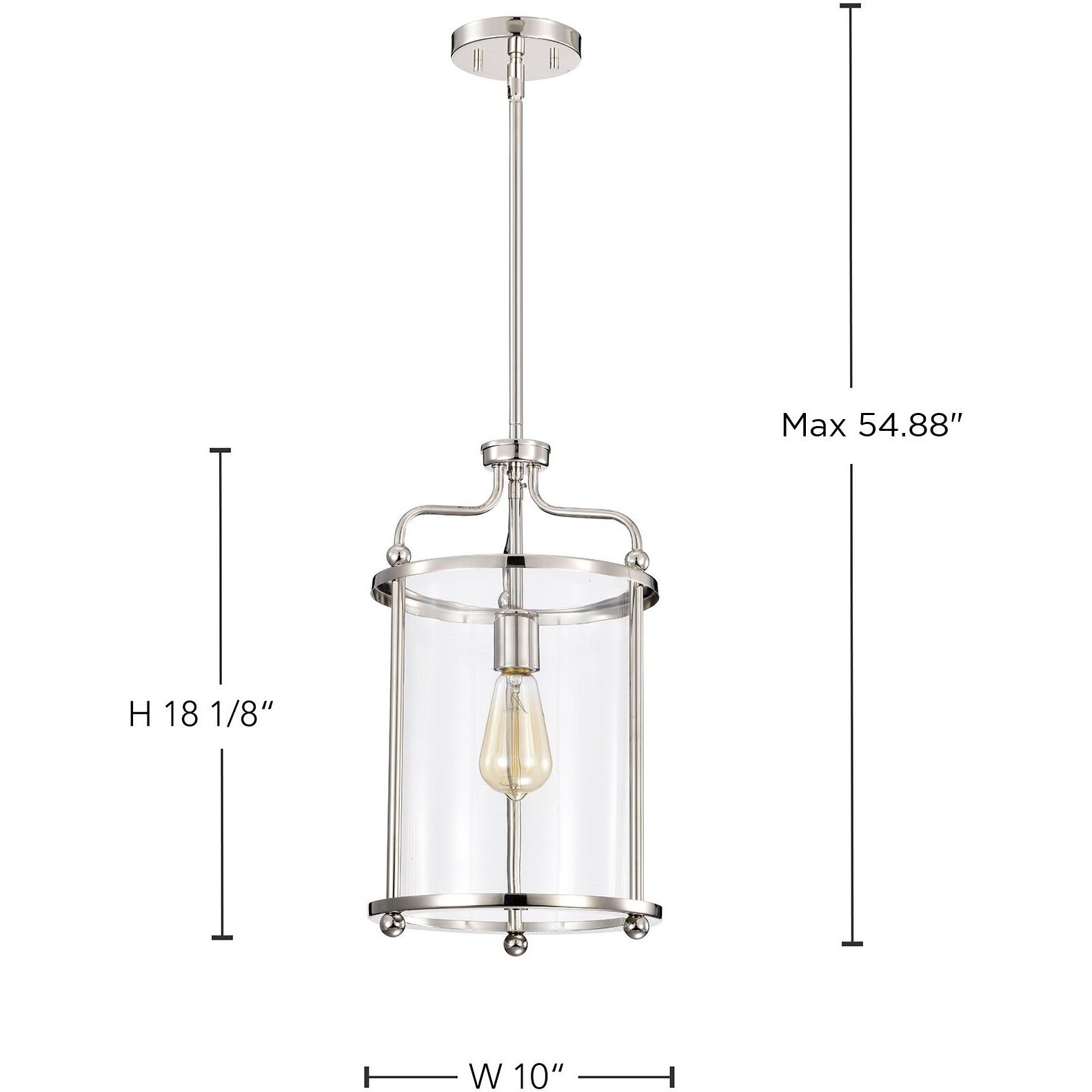 Yorktown 1 Light 10 inch Polished Nickel Pendant Ceiling Light