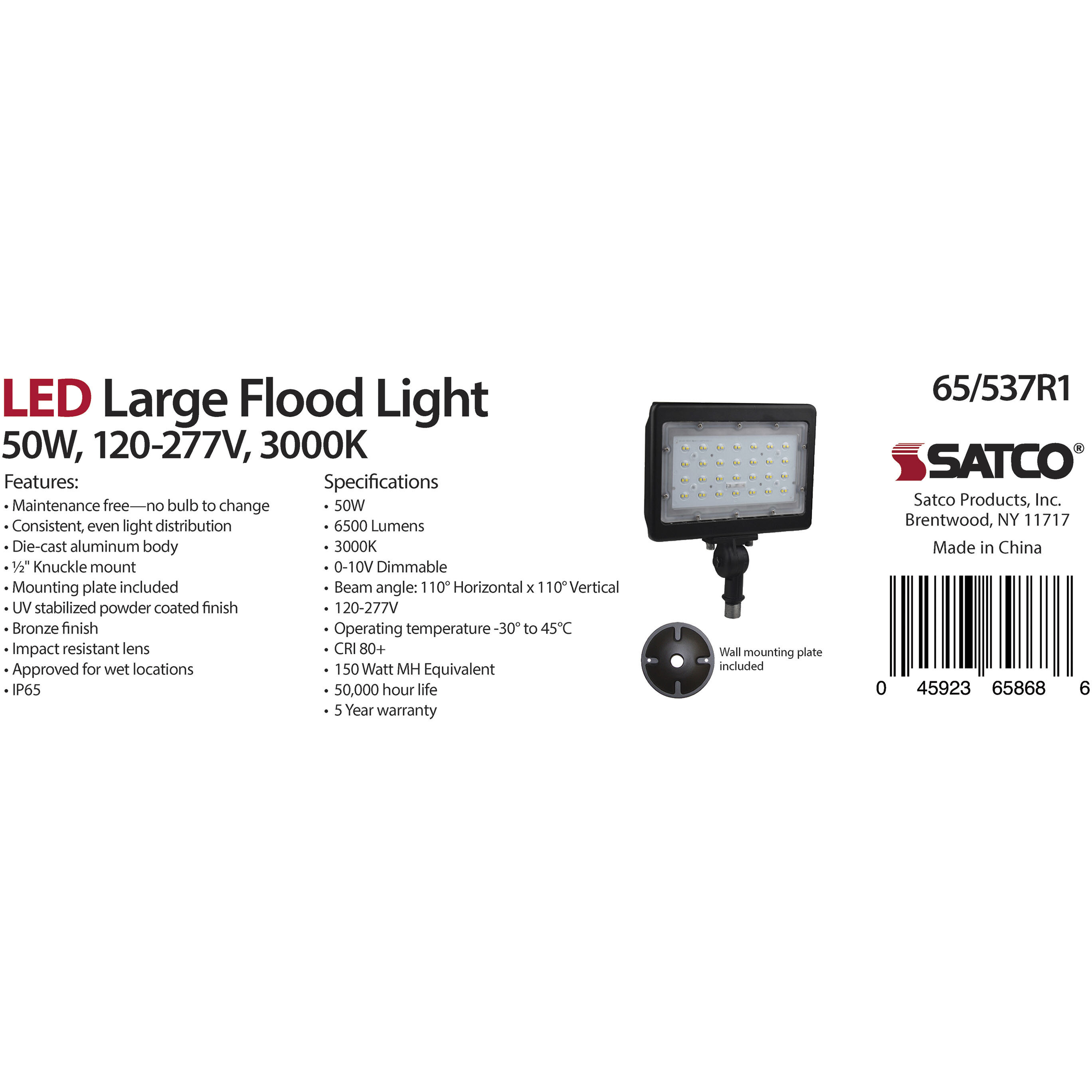 Brentwood LED 2 inch Bronze Flood Light 
