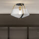 Starlight 1 Light 15.75 inch Matte Black and Natural Brass Semi Flush Mount Ceiling Light