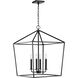 Emma 4 Light 20 inch Matte Black Pendant Ceiling Light